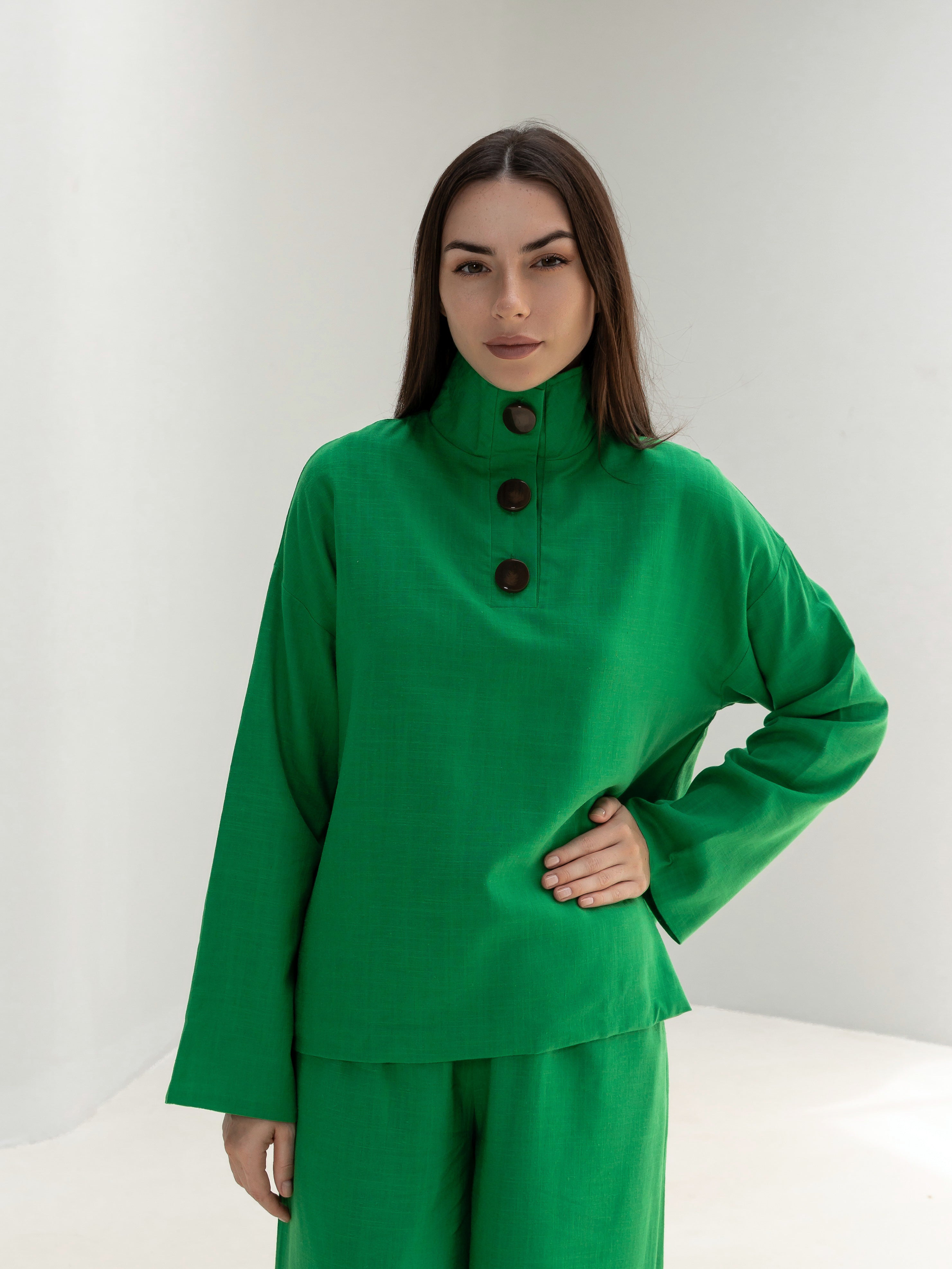 H-line High collar Top