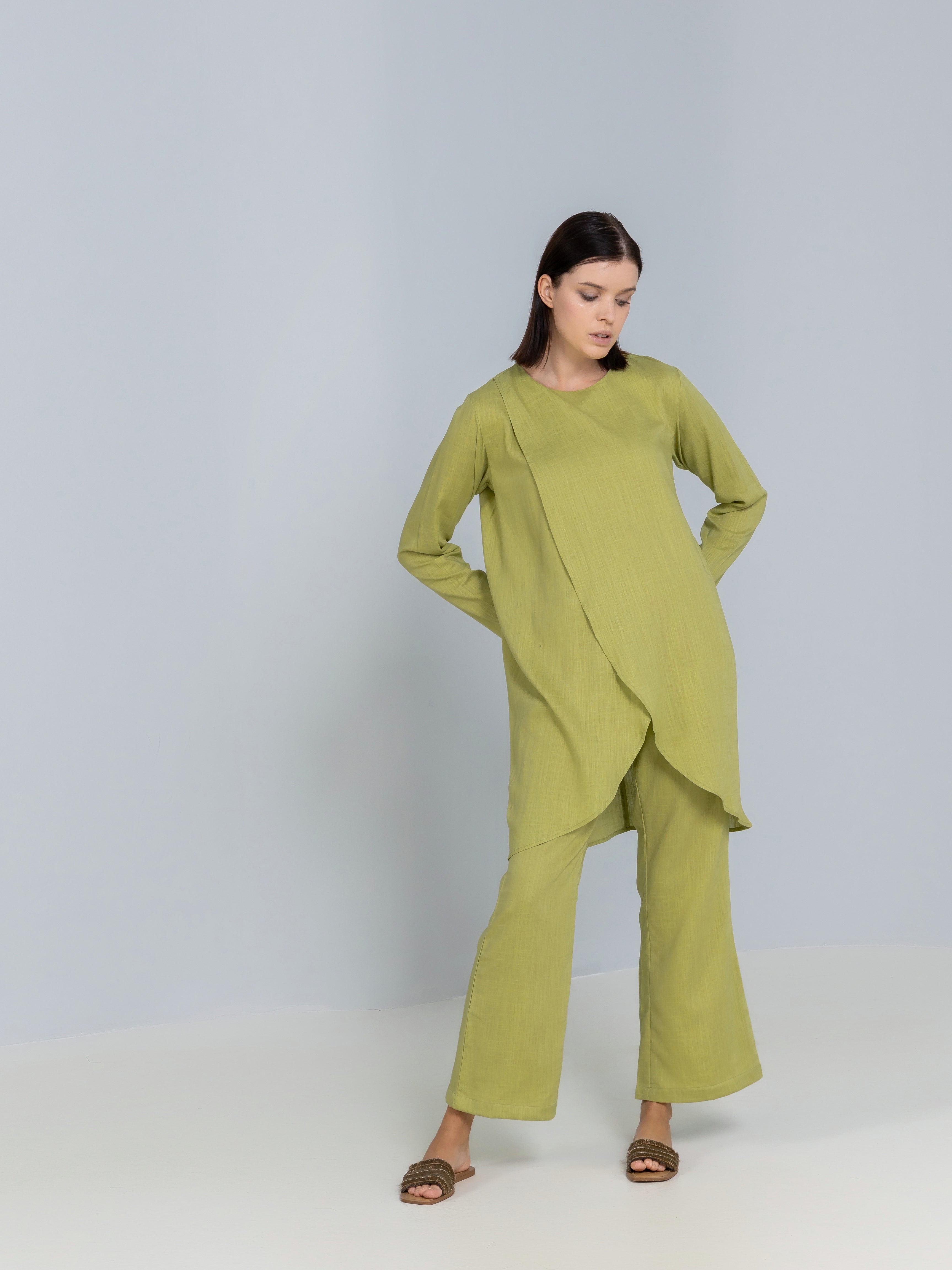 Linen Cross over Top