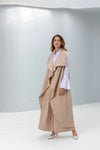 Drap collar sleeveless Long Cardigan