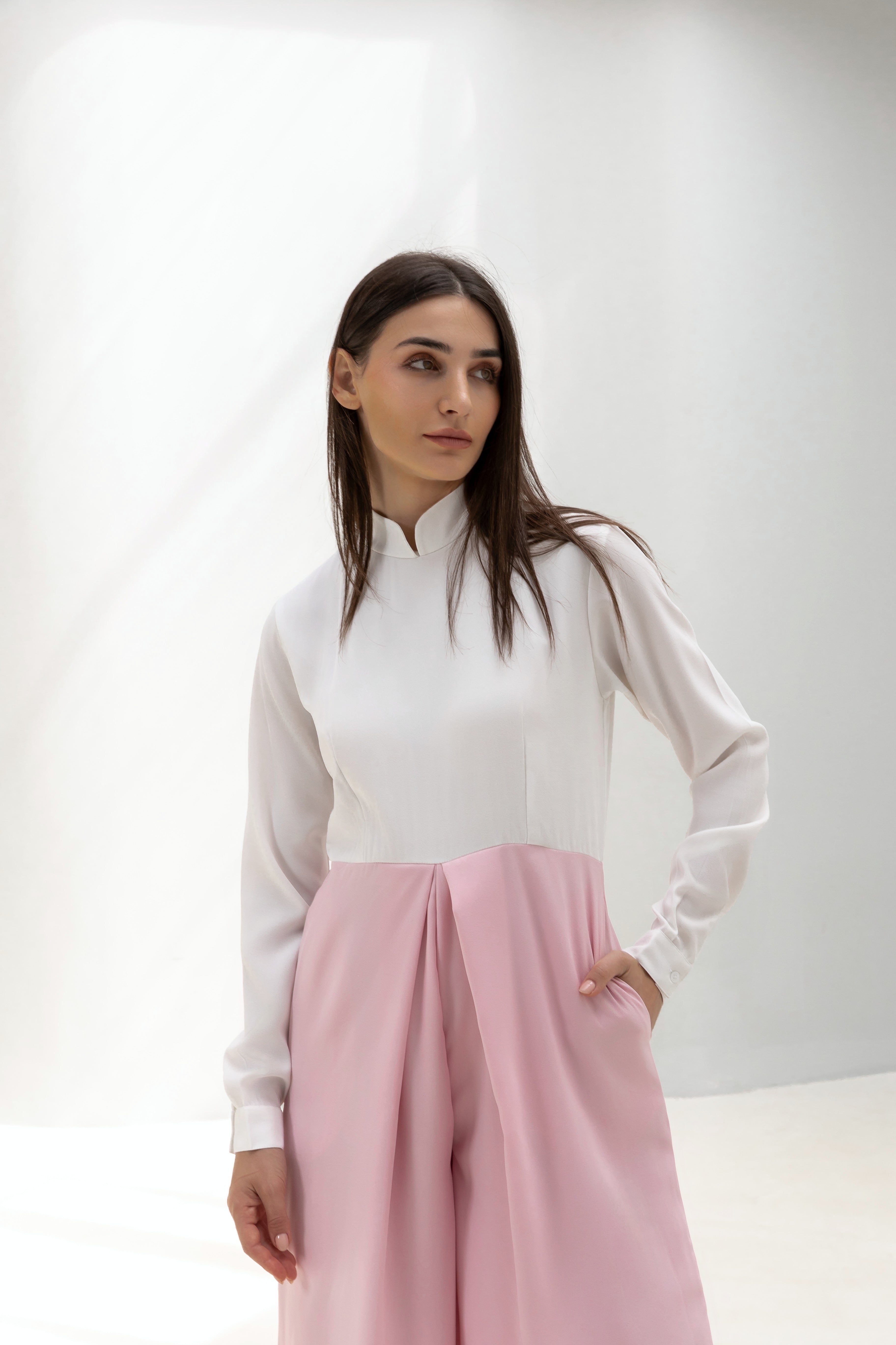 Mandarin Collar Jumpsuit
