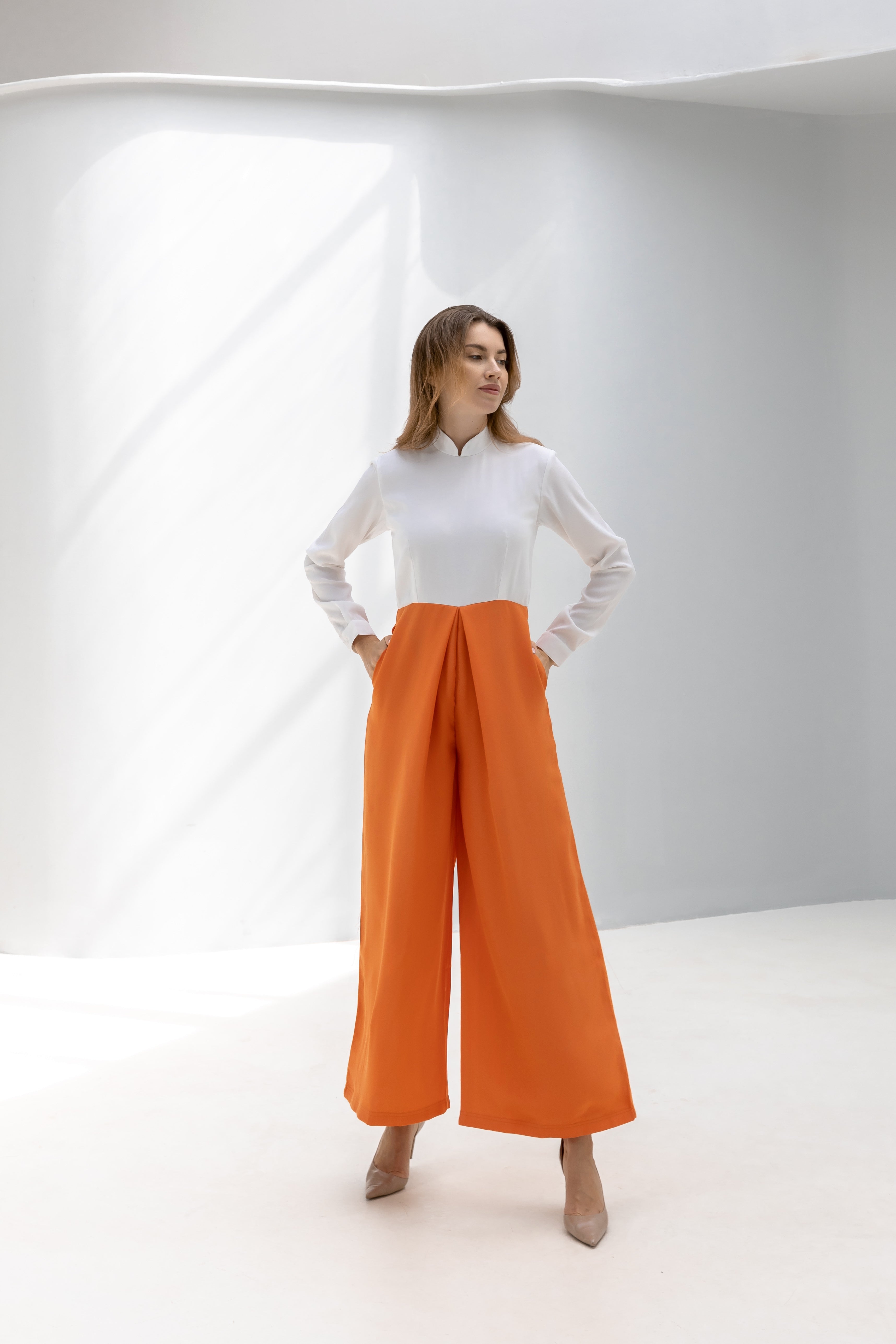 Mandarin Collar Jumpsuit