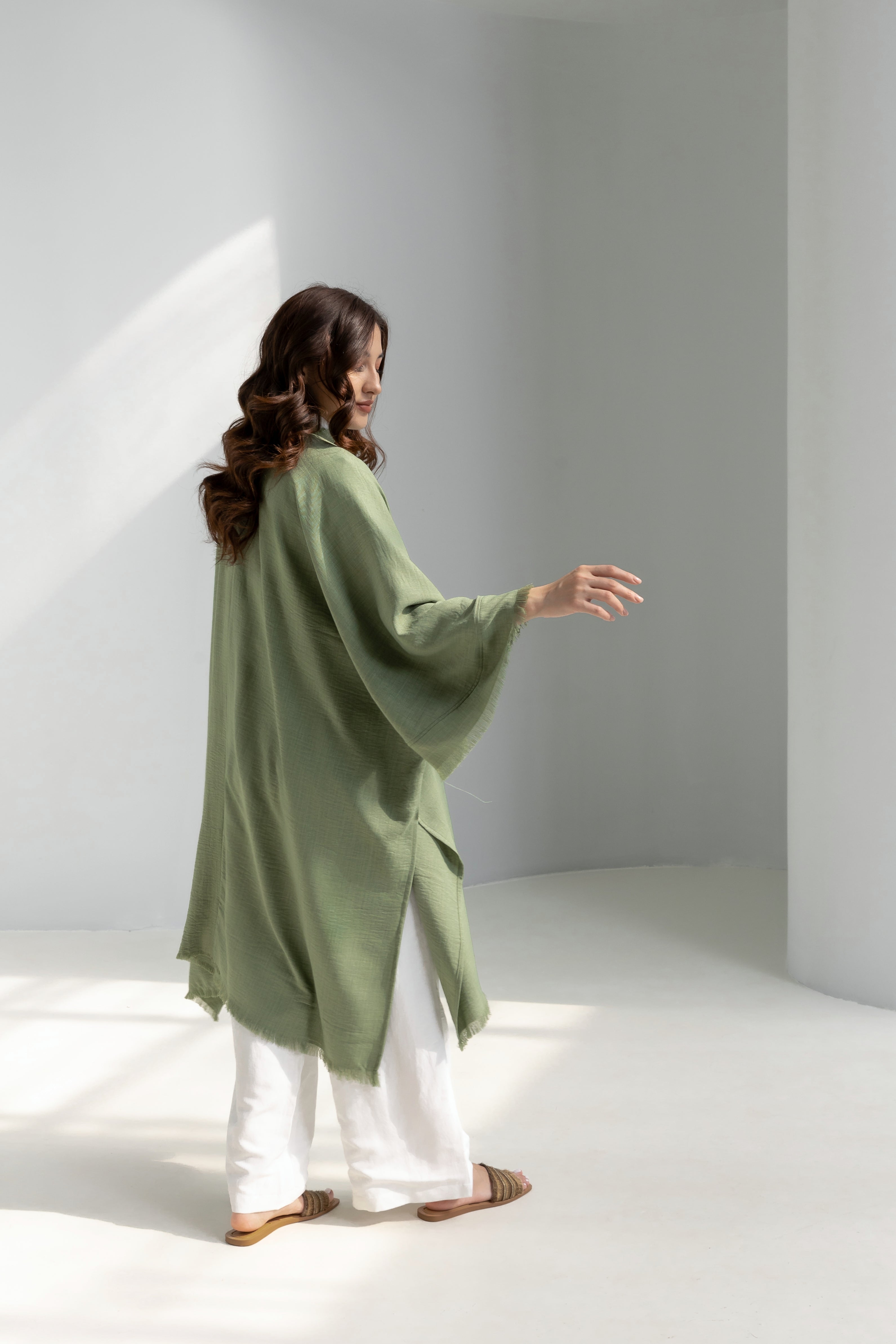 Linen Cardigan with fringes