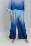 Wide-leg Ombre Satin Silk pants