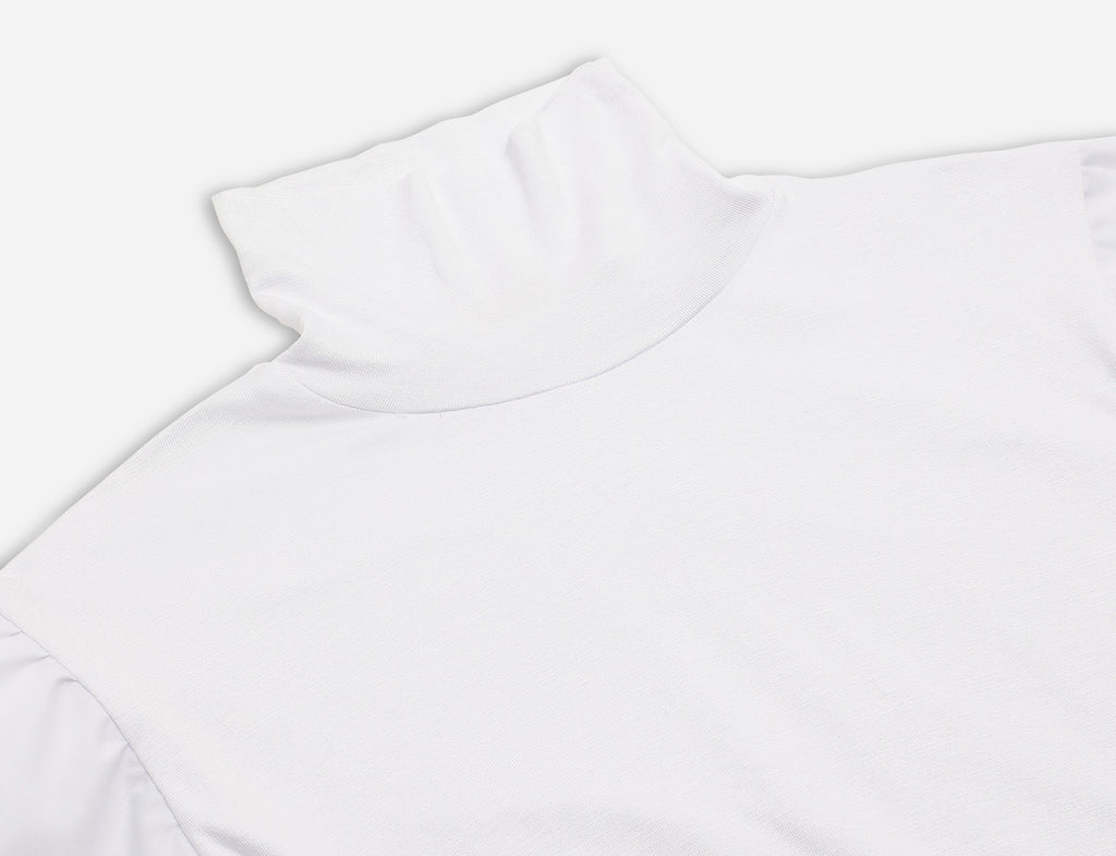 High neck top with shirt sleeves