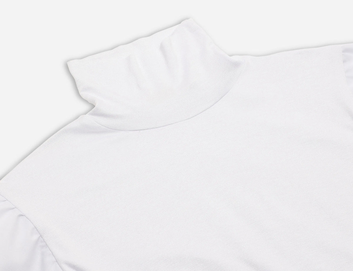 High neck top with shirt sleeves