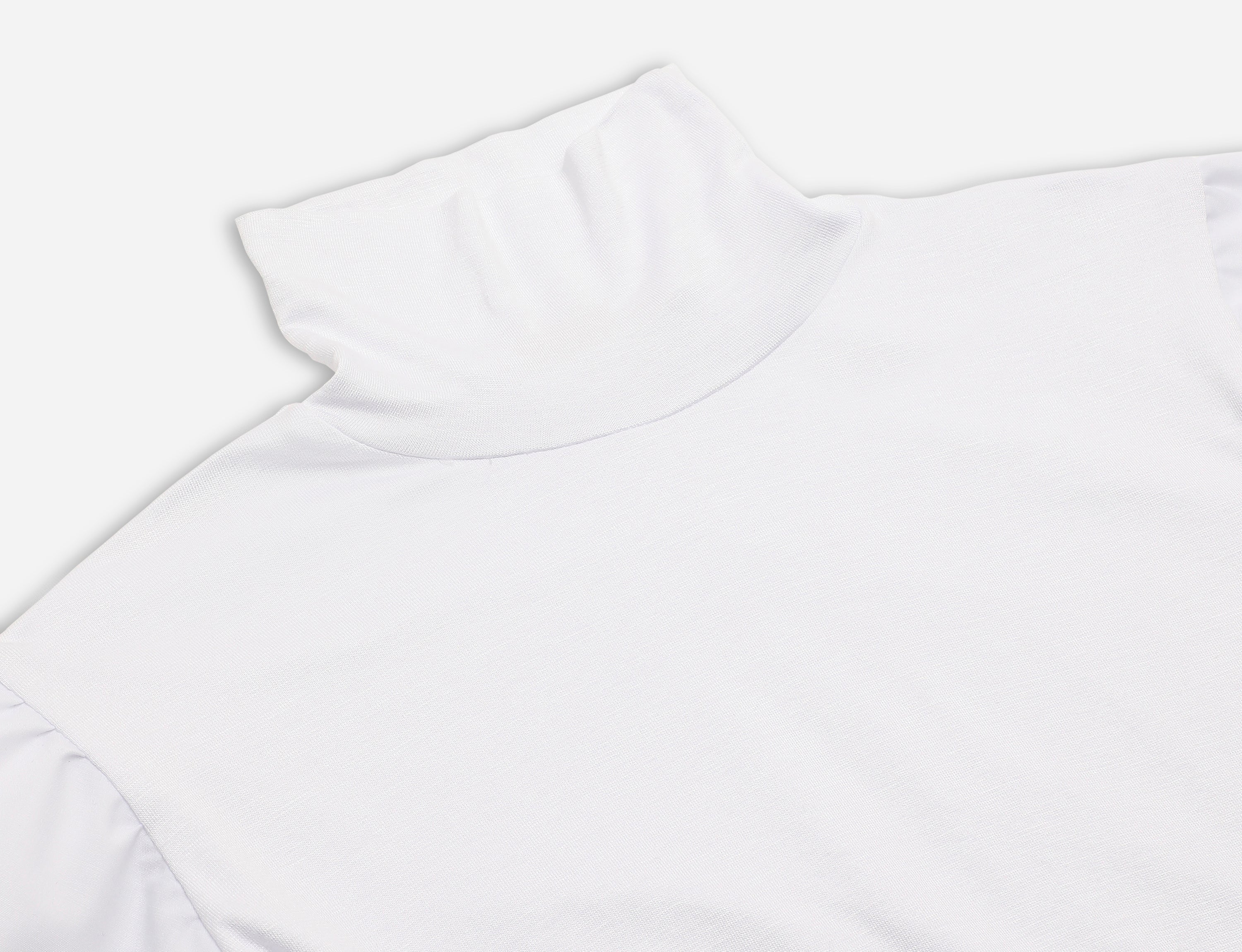 High neck top with shirt sleeves