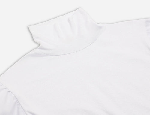 High neck top with shirt sleeves