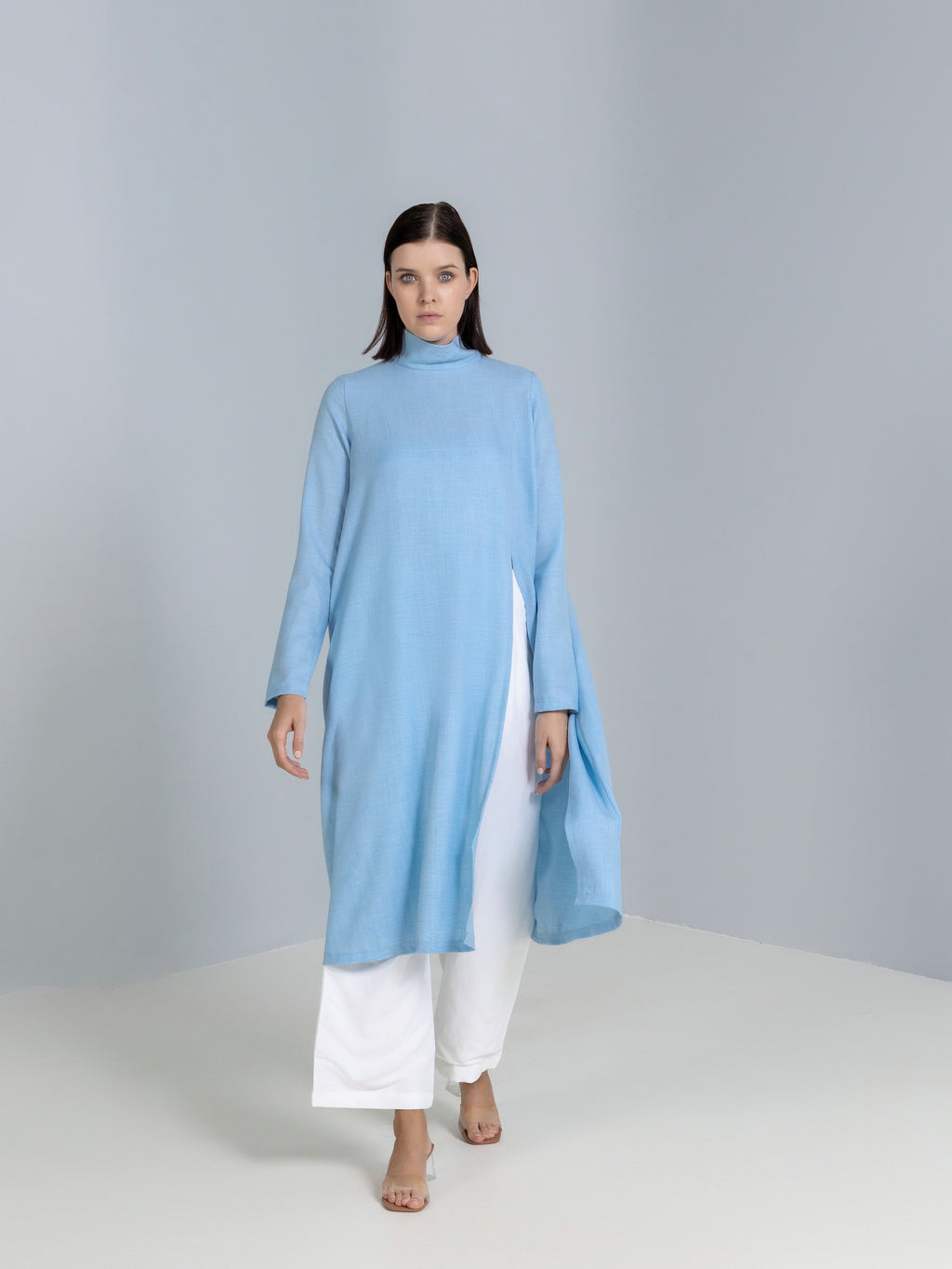 High-Slit Linen Top