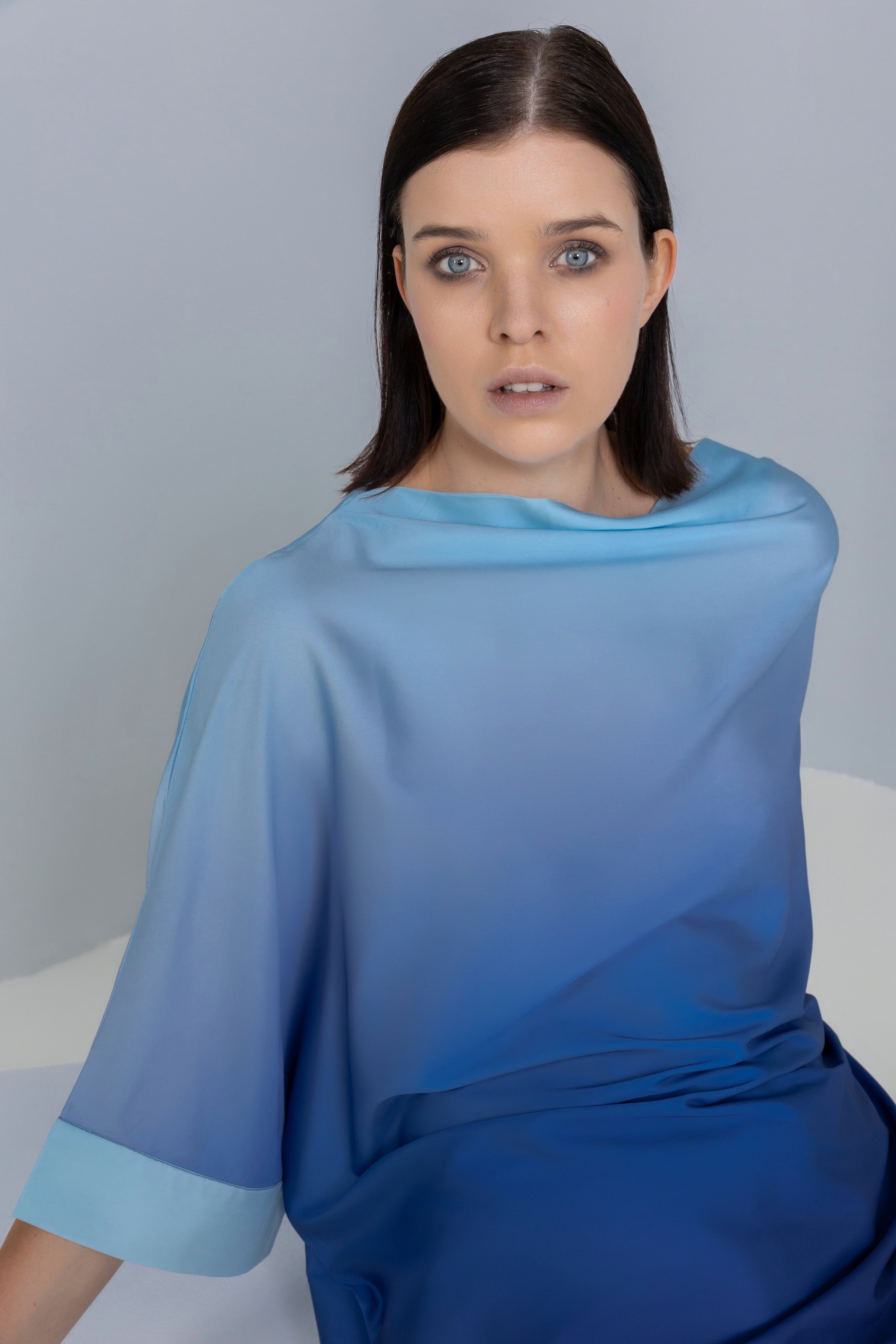 Oversized Ombre Satin Silk Top