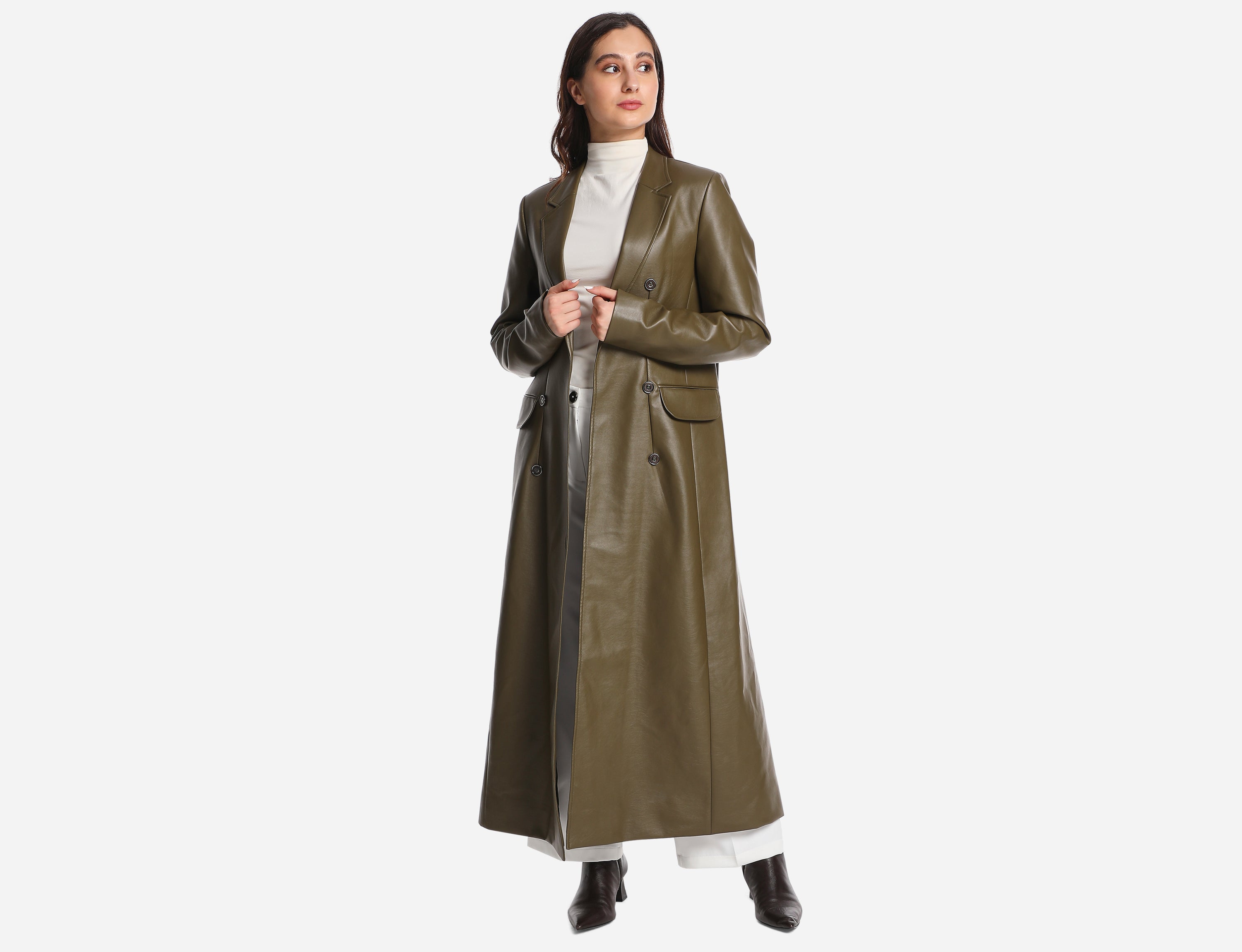 Faux Leather Coat