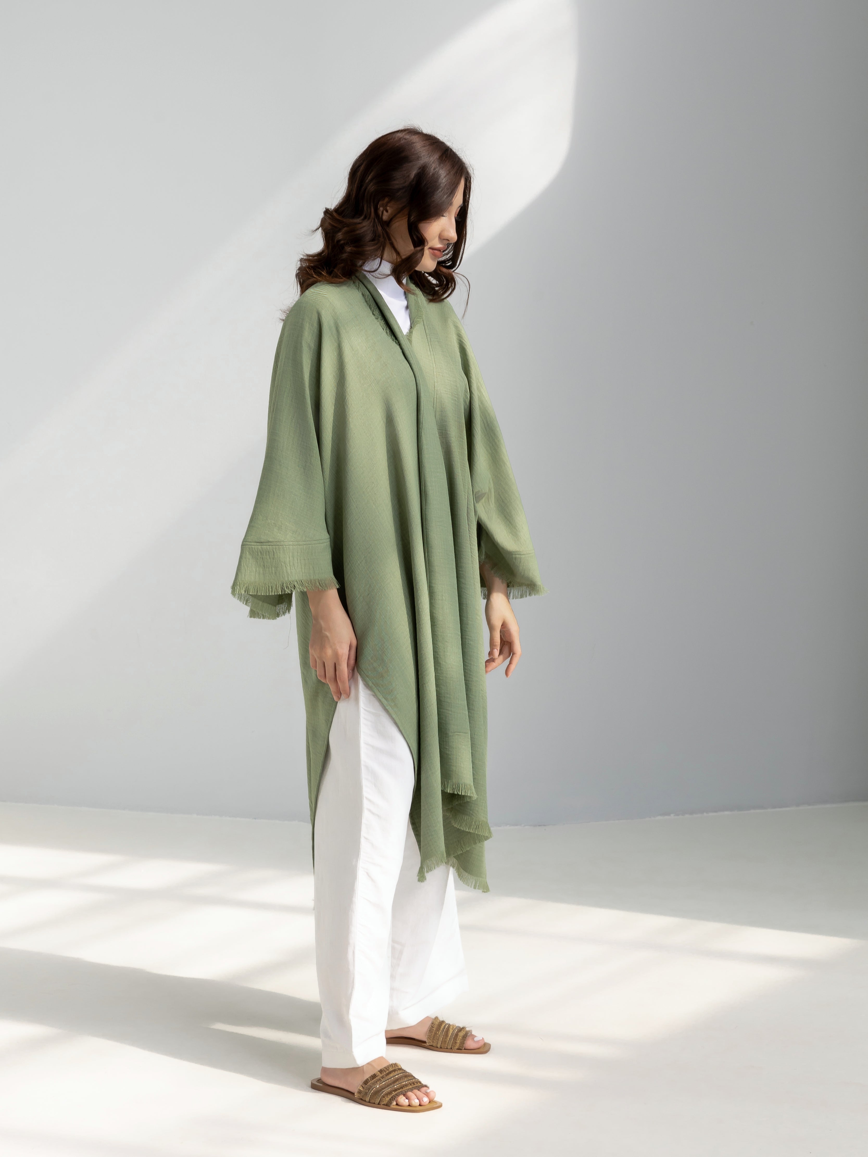 Linen Cardigan with fringes