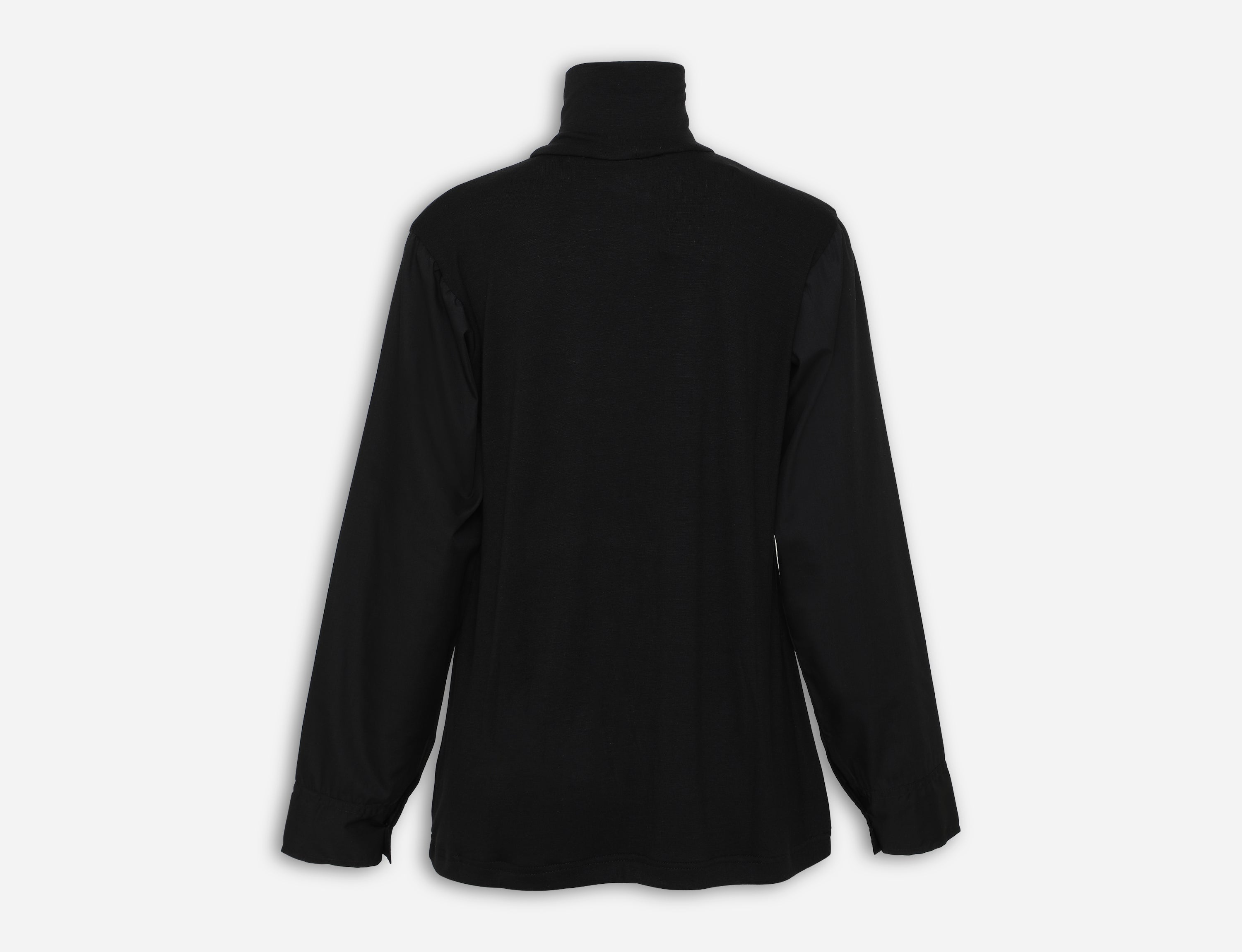 High neck top with shirt sleeves