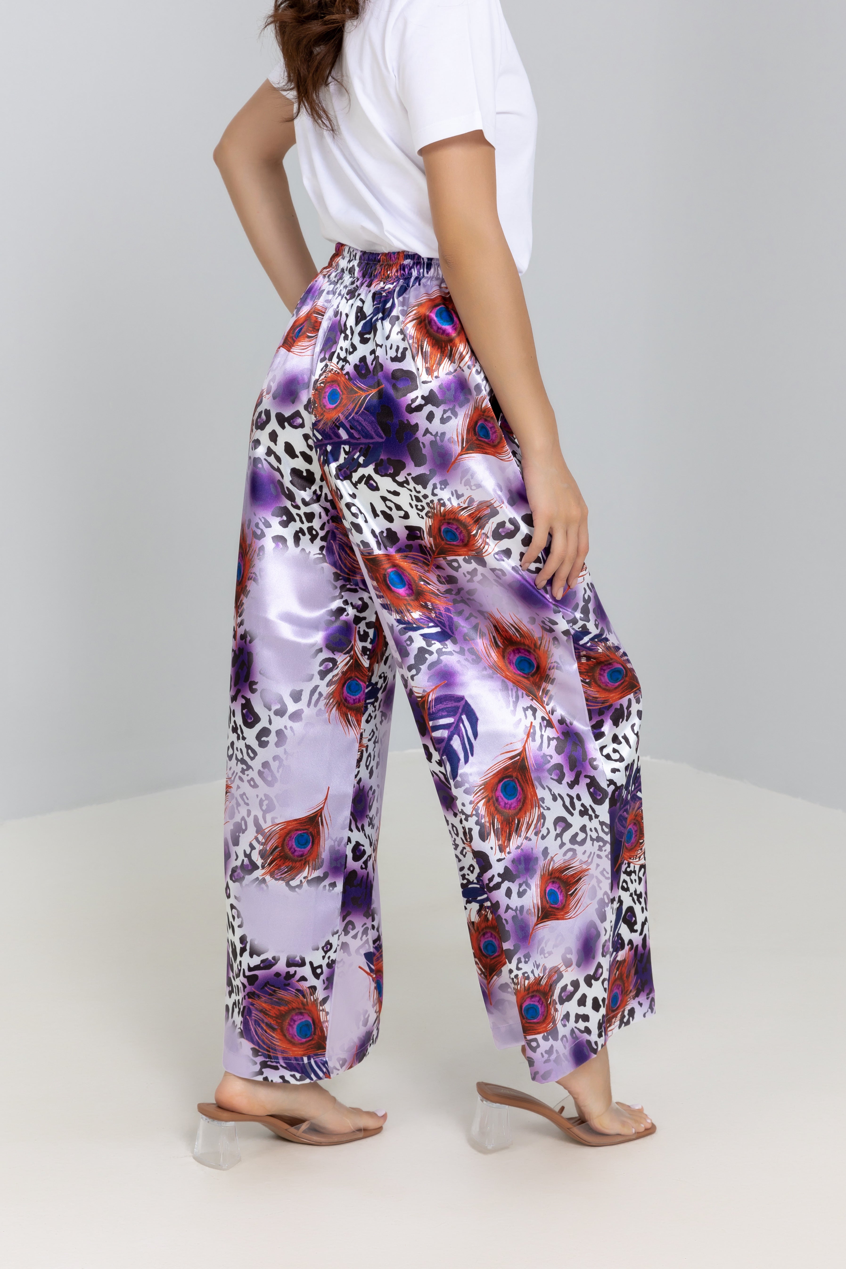 Flowing wide-leg Printed Trousers