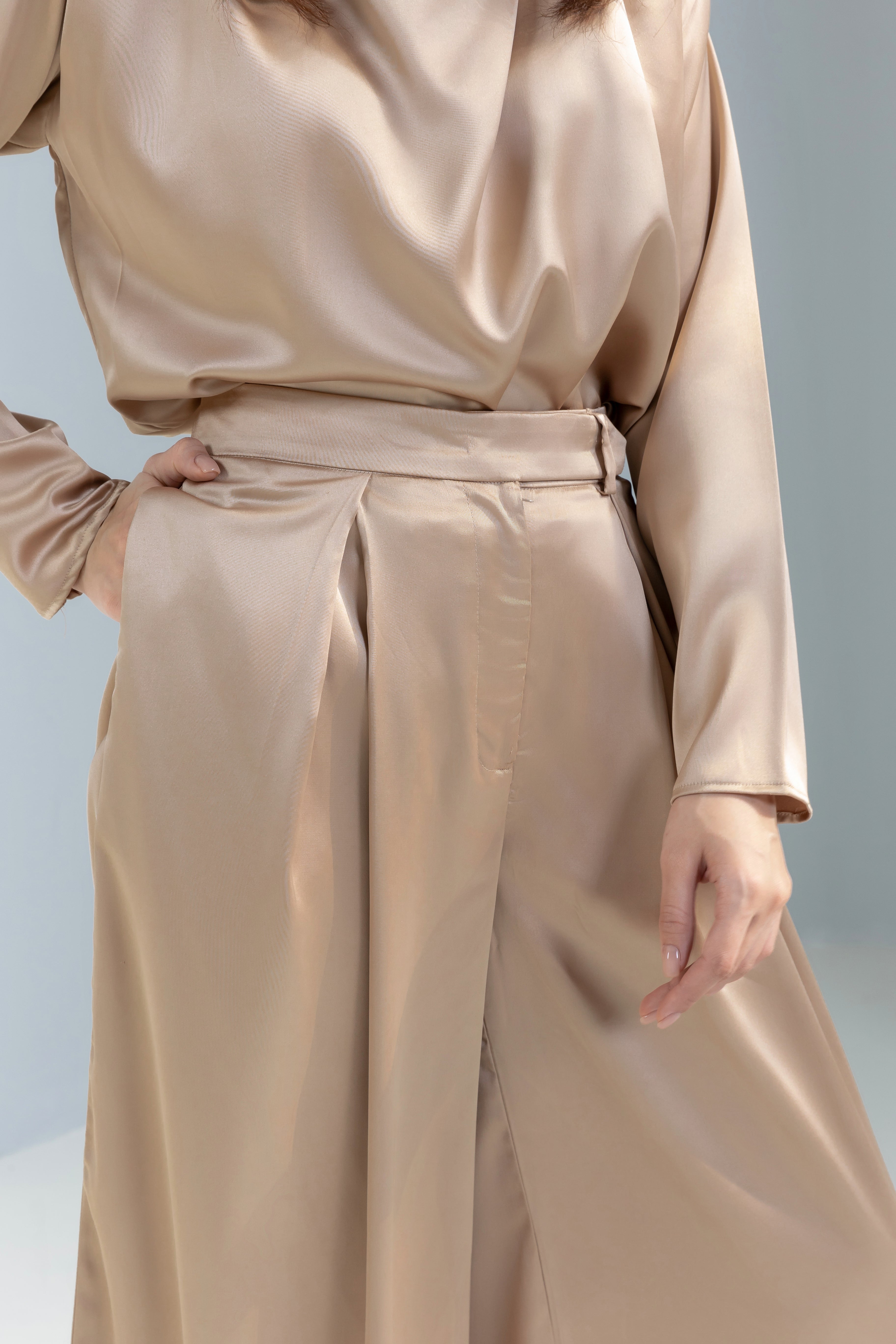 Wide leg Satin Trousers