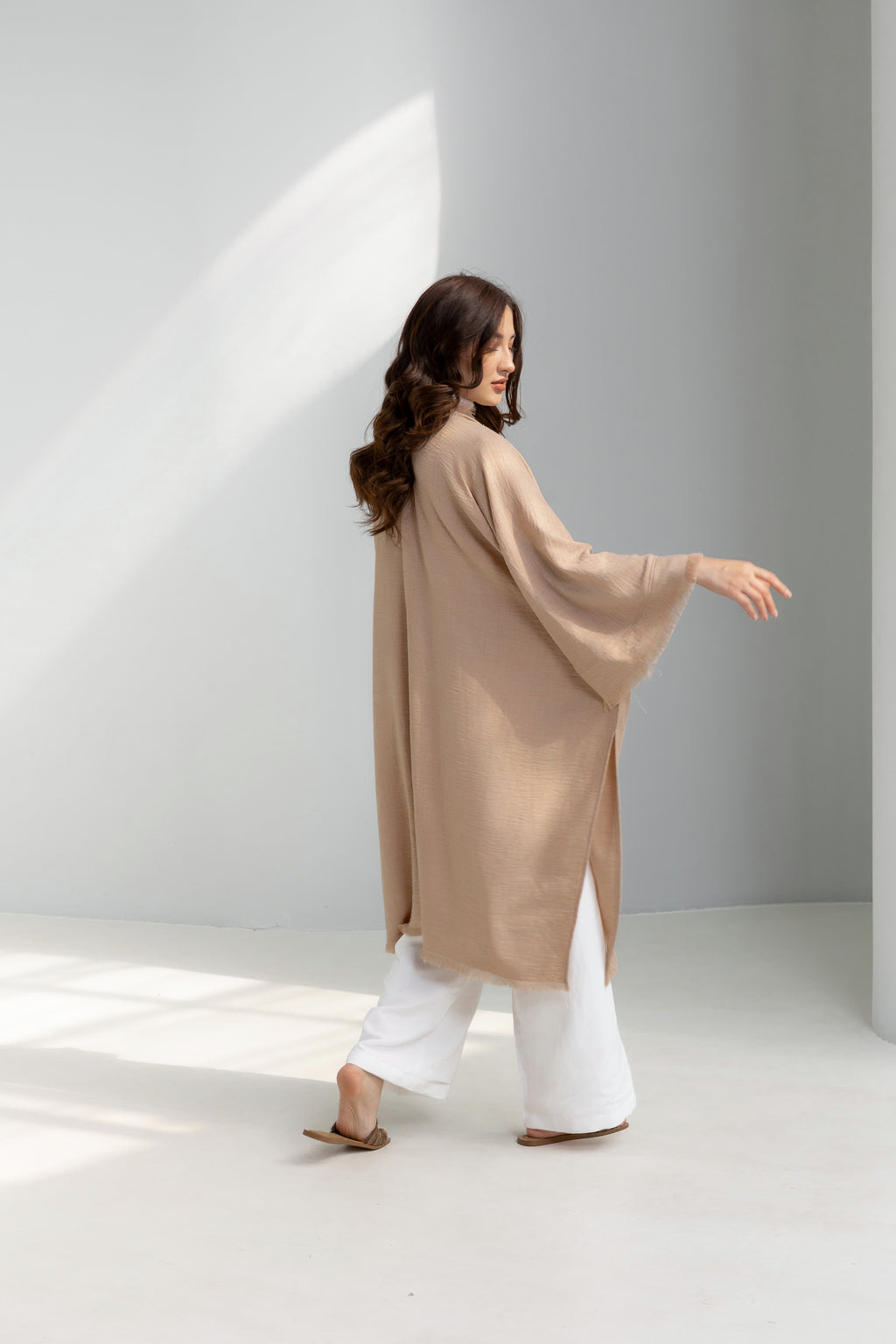 Linen Cardigan with fringes