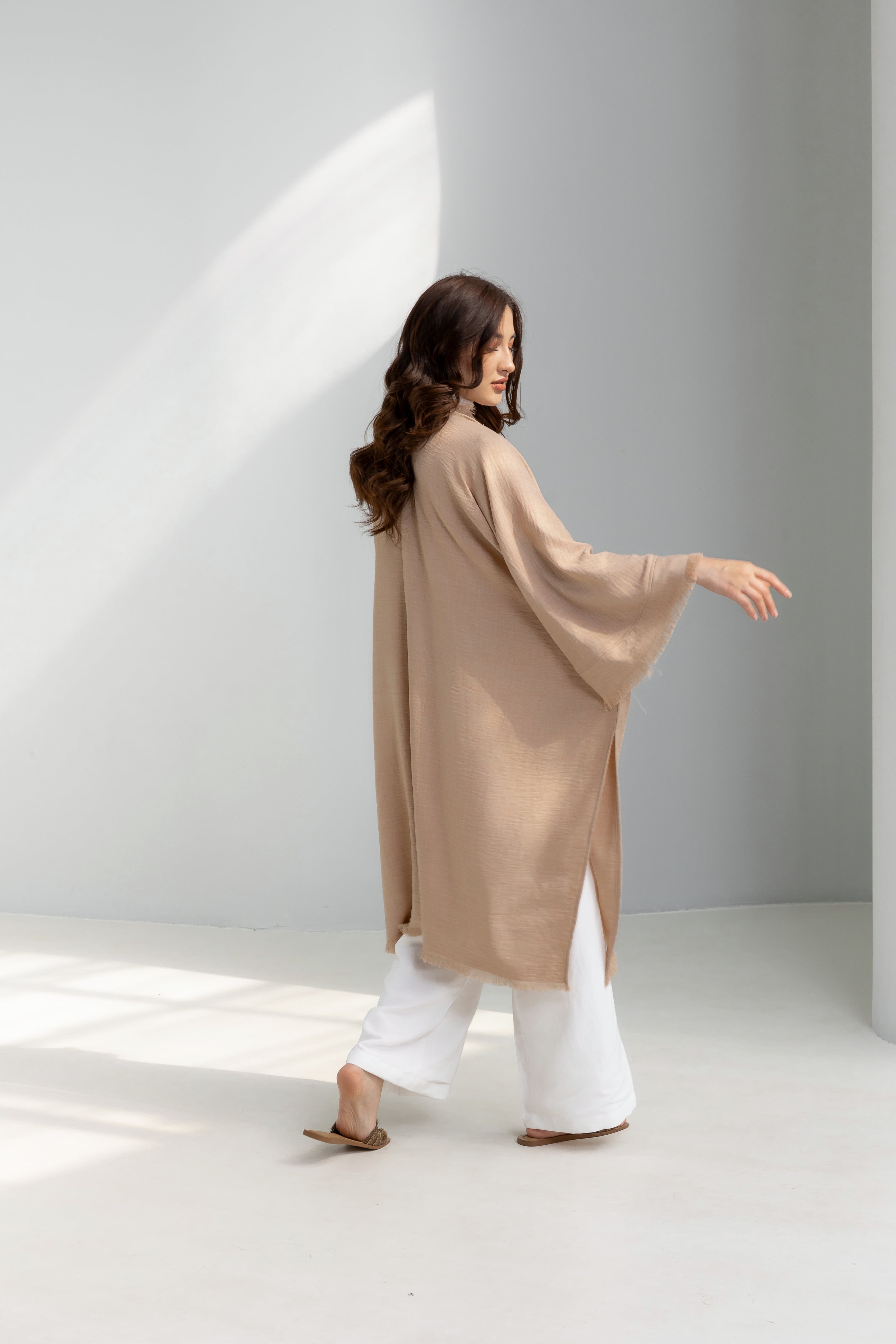 Linen Cardigan with fringes
