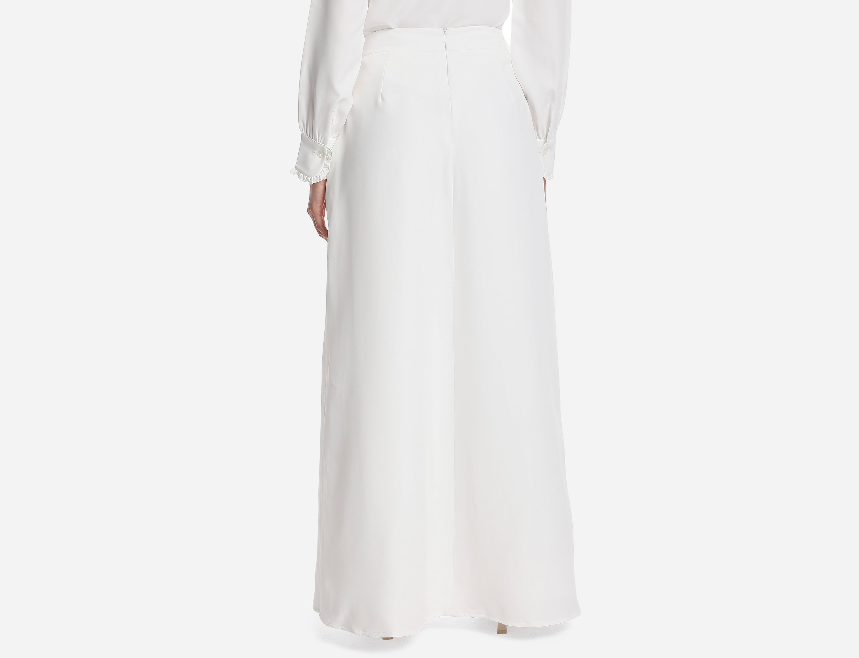 Wide leg pants with overlay skirt