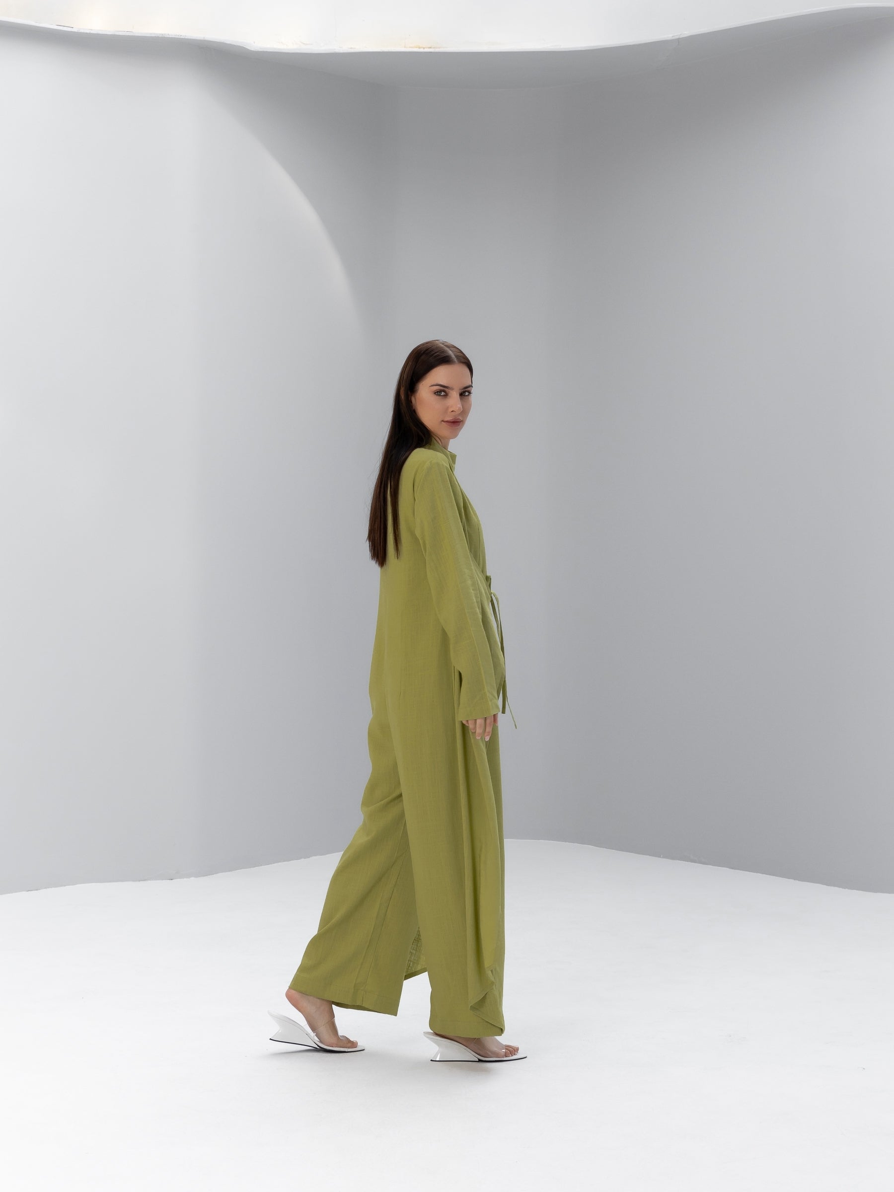 Linen Front Wrapped Jumpsuit