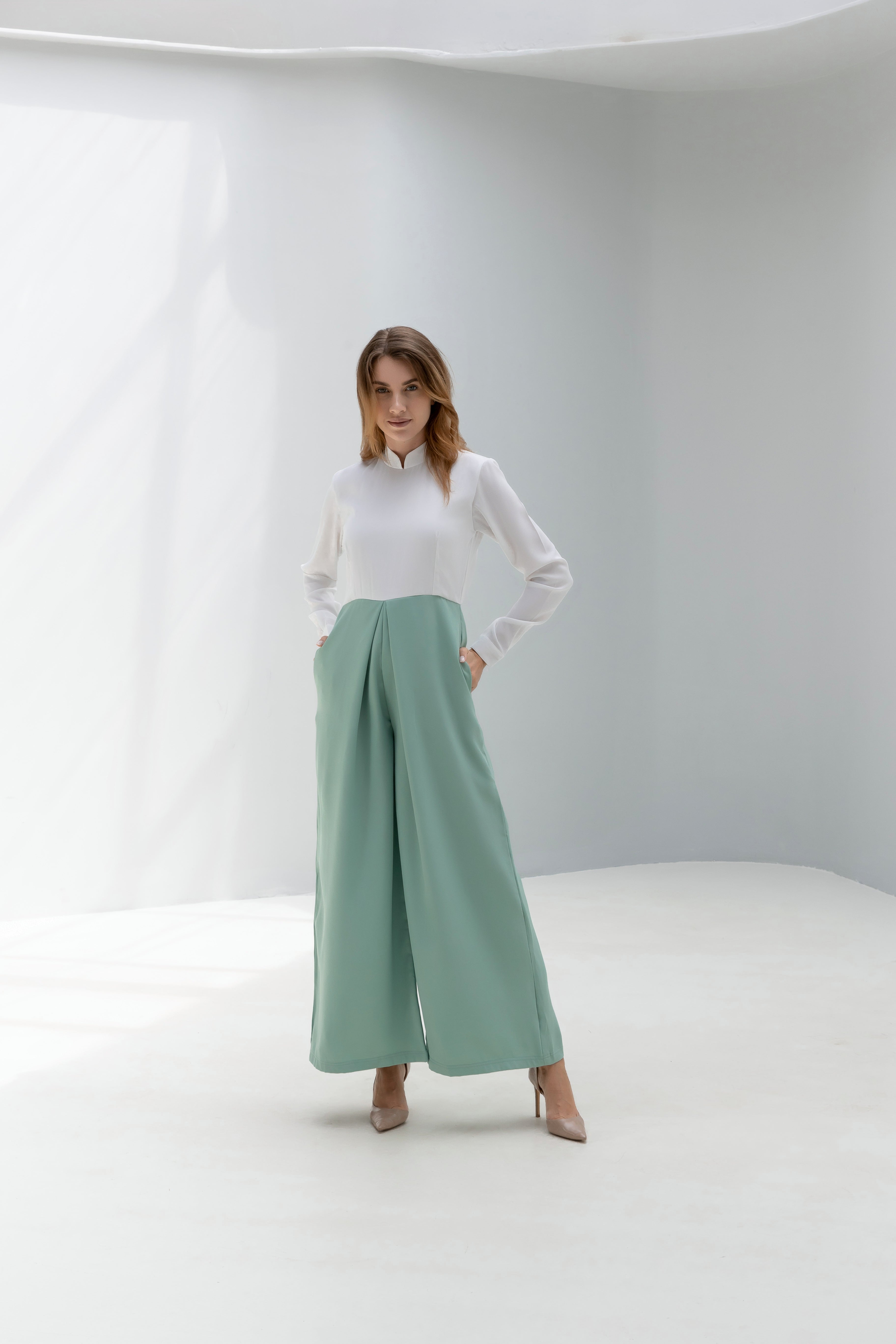 Mandarin Collar Jumpsuit