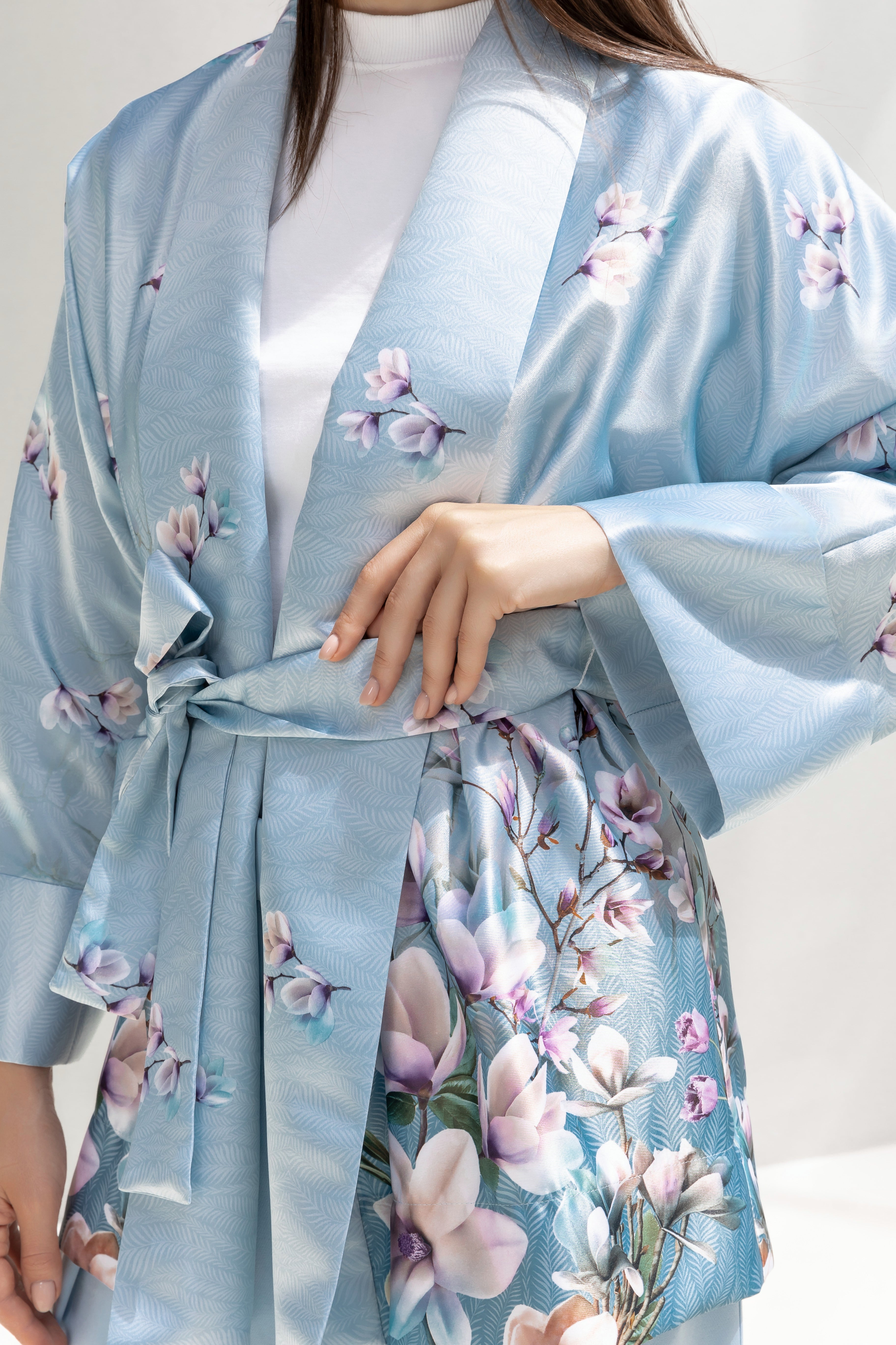 Floral Print Kimono with belt
