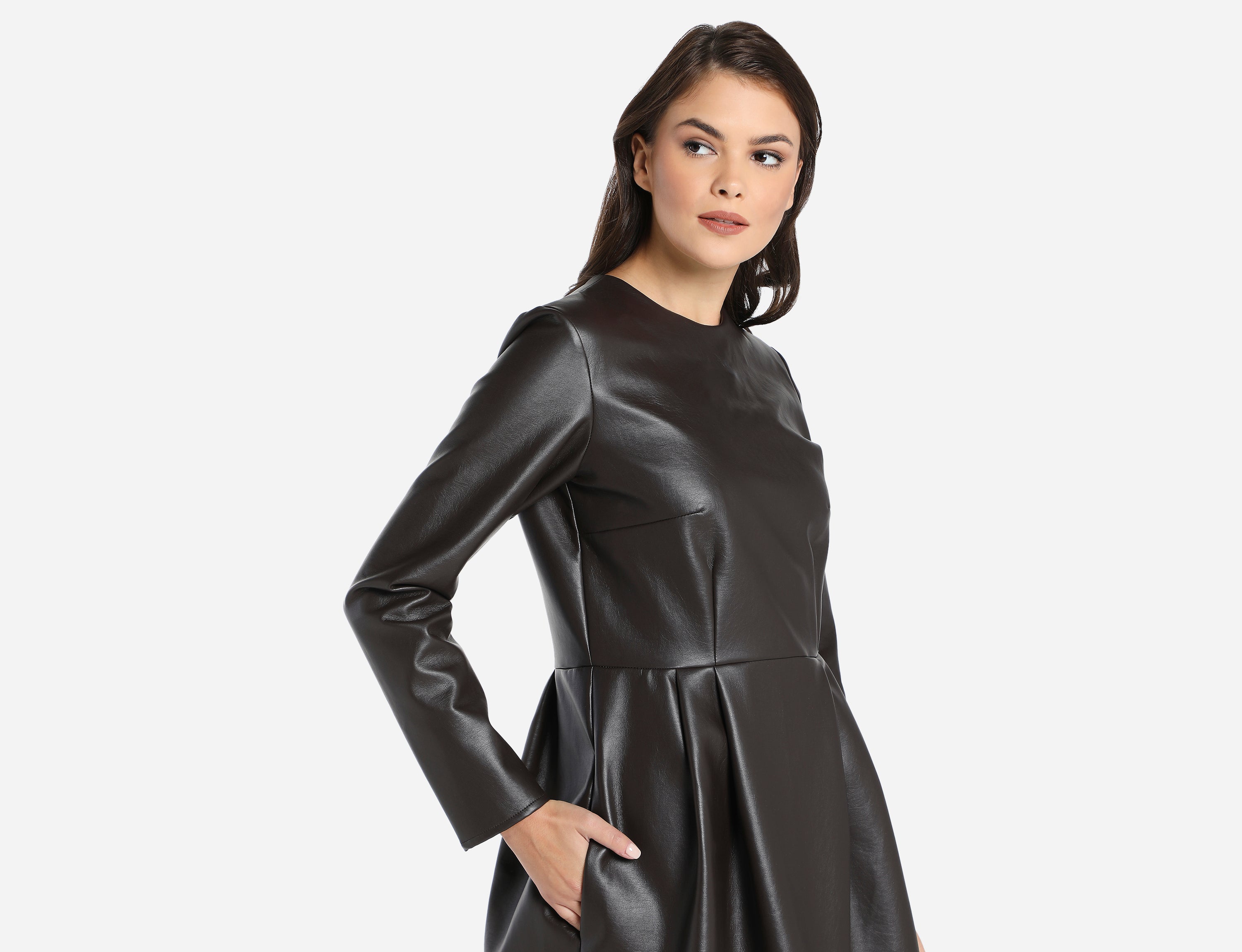 Faux Leather Dress