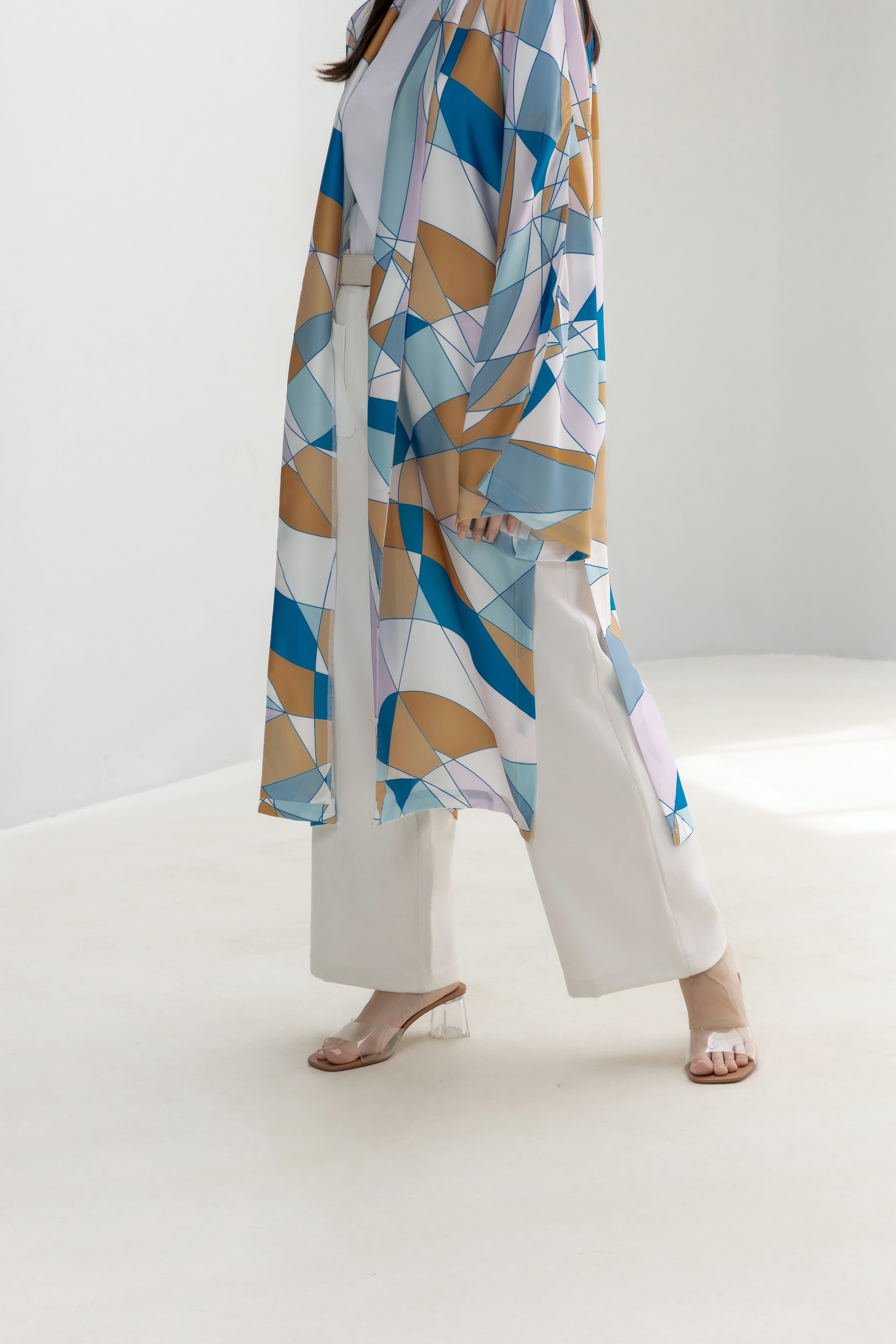 Printed Satin Silk Cardigan