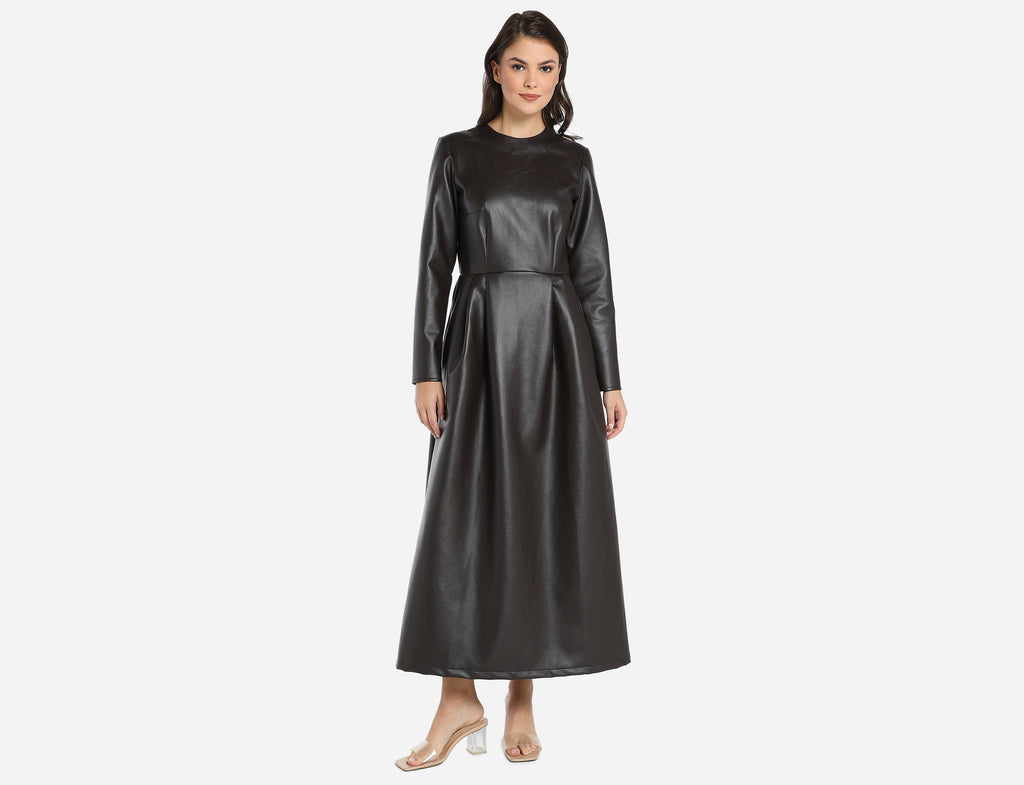 Faux Leather Dress