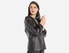 Faux Leather Blouse