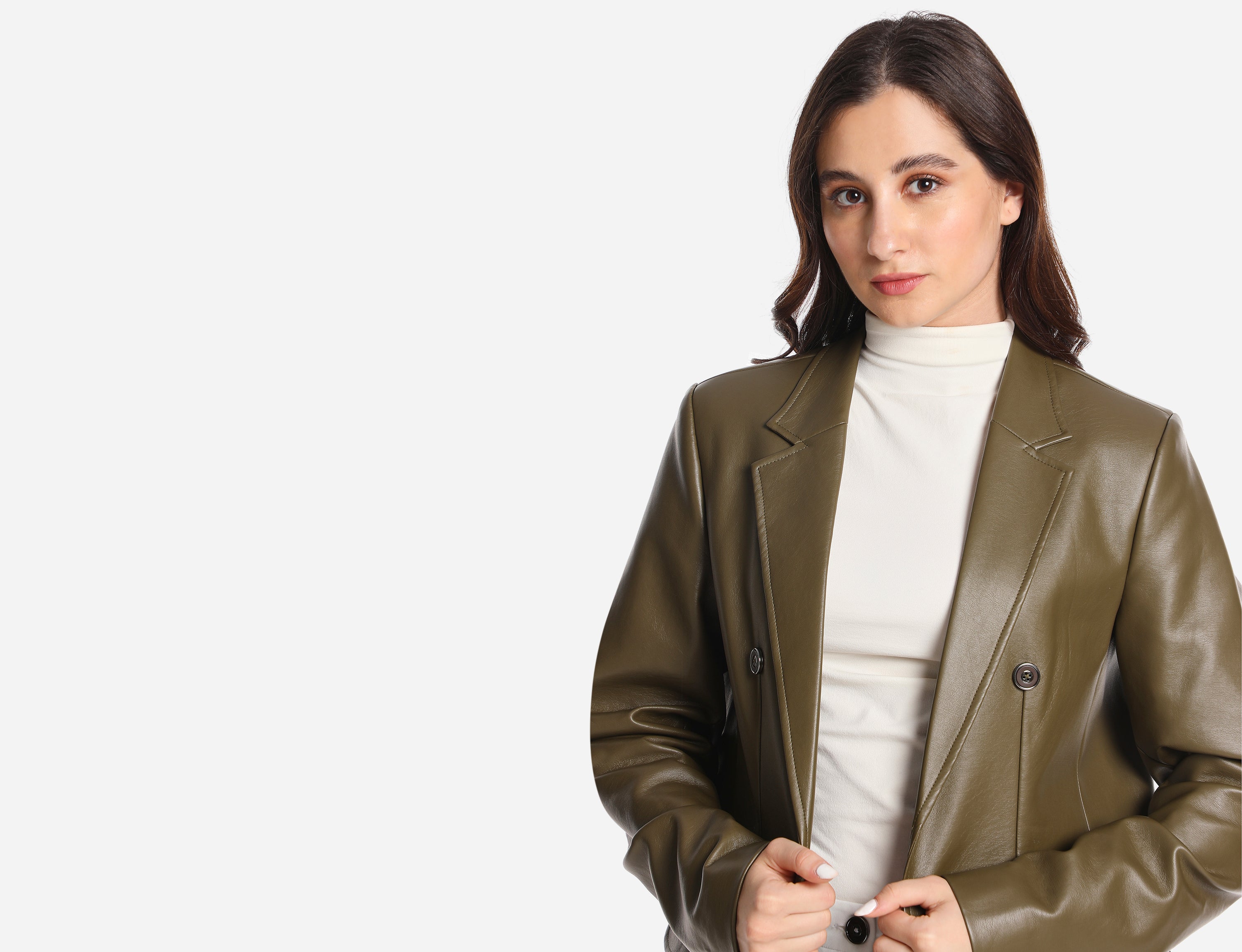 Faux Leather Coat