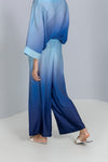 Wide-leg Ombre Satin Silk pants