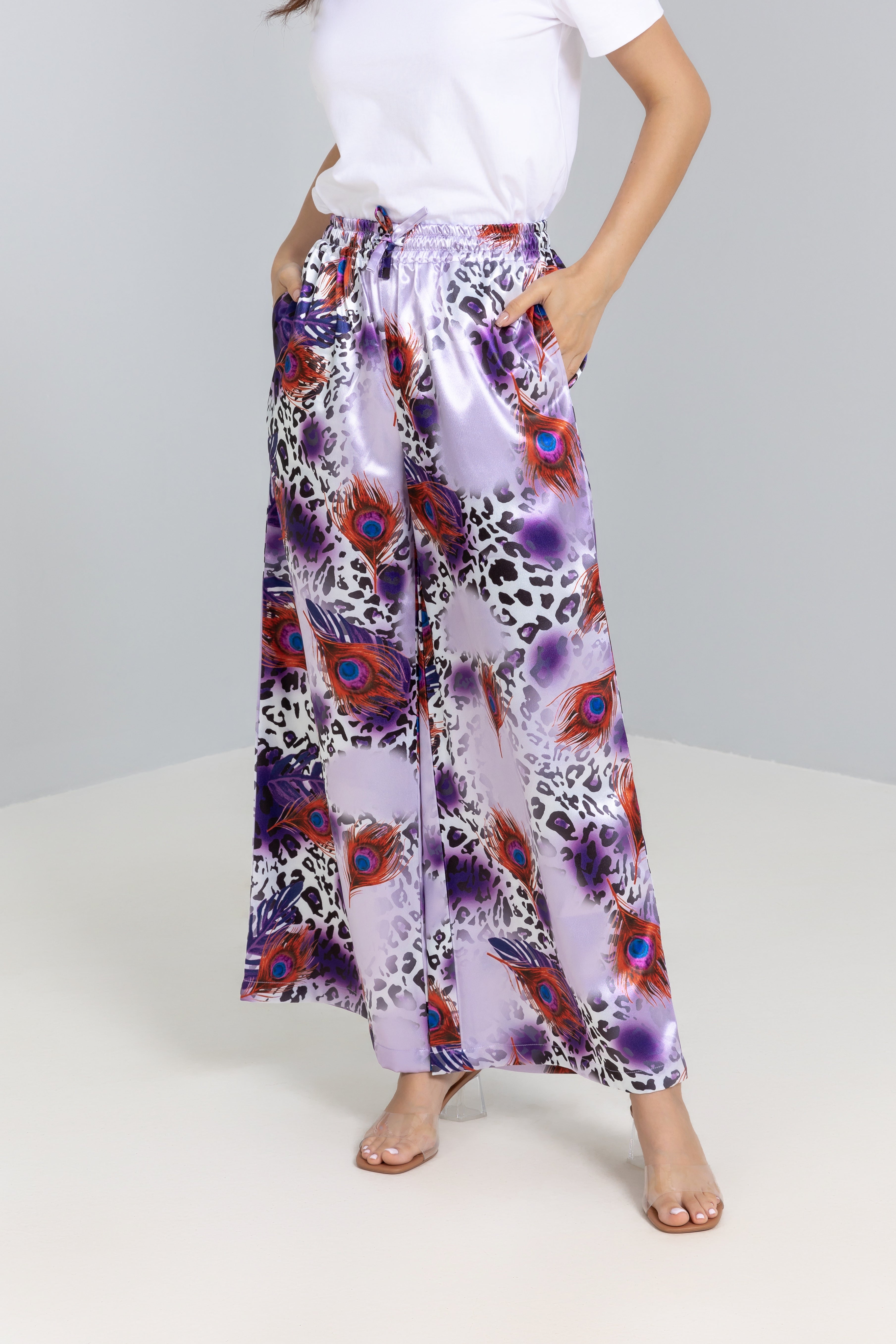 Flowing wide-leg Printed Trousers