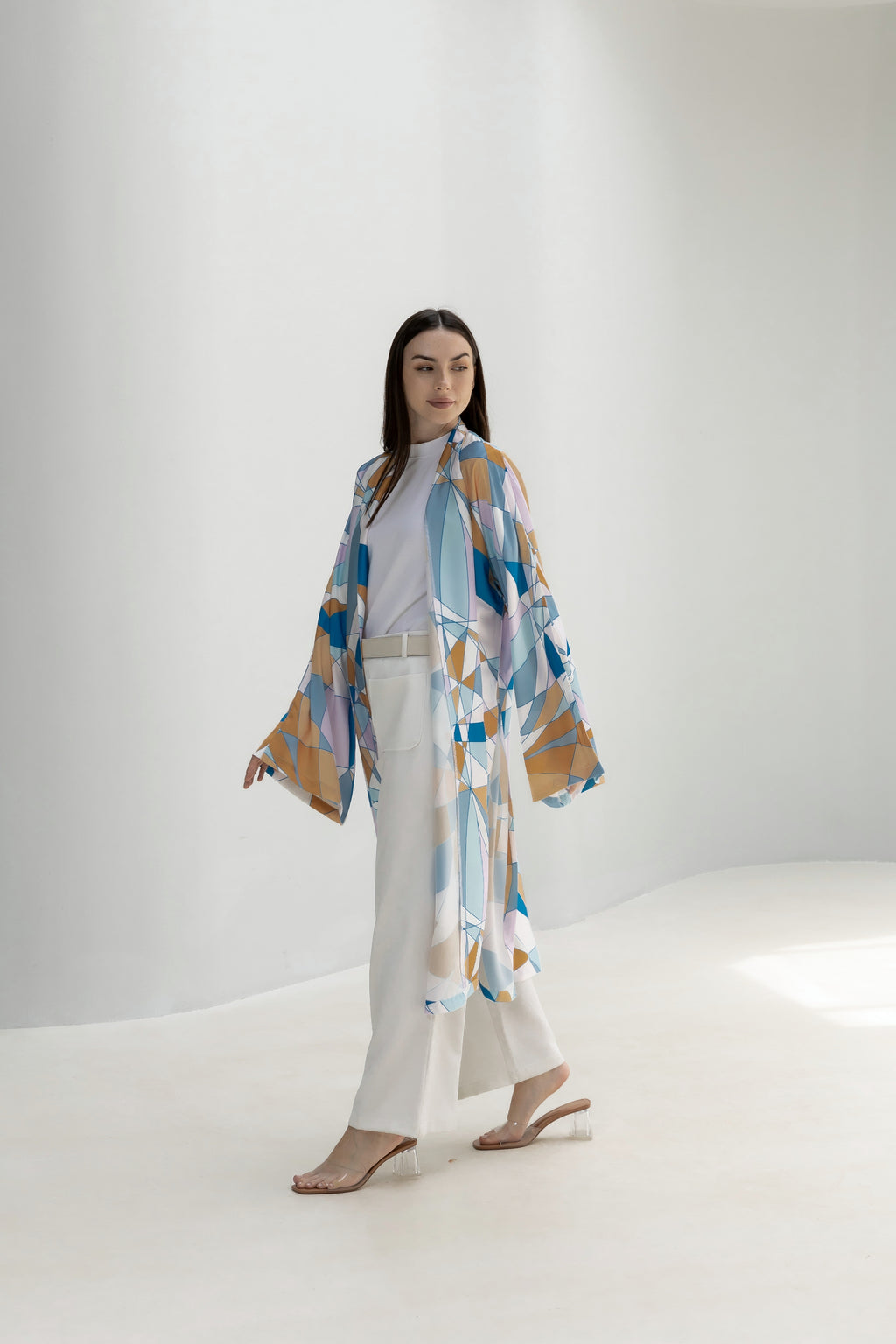 Printed Satin Silk Cardigan