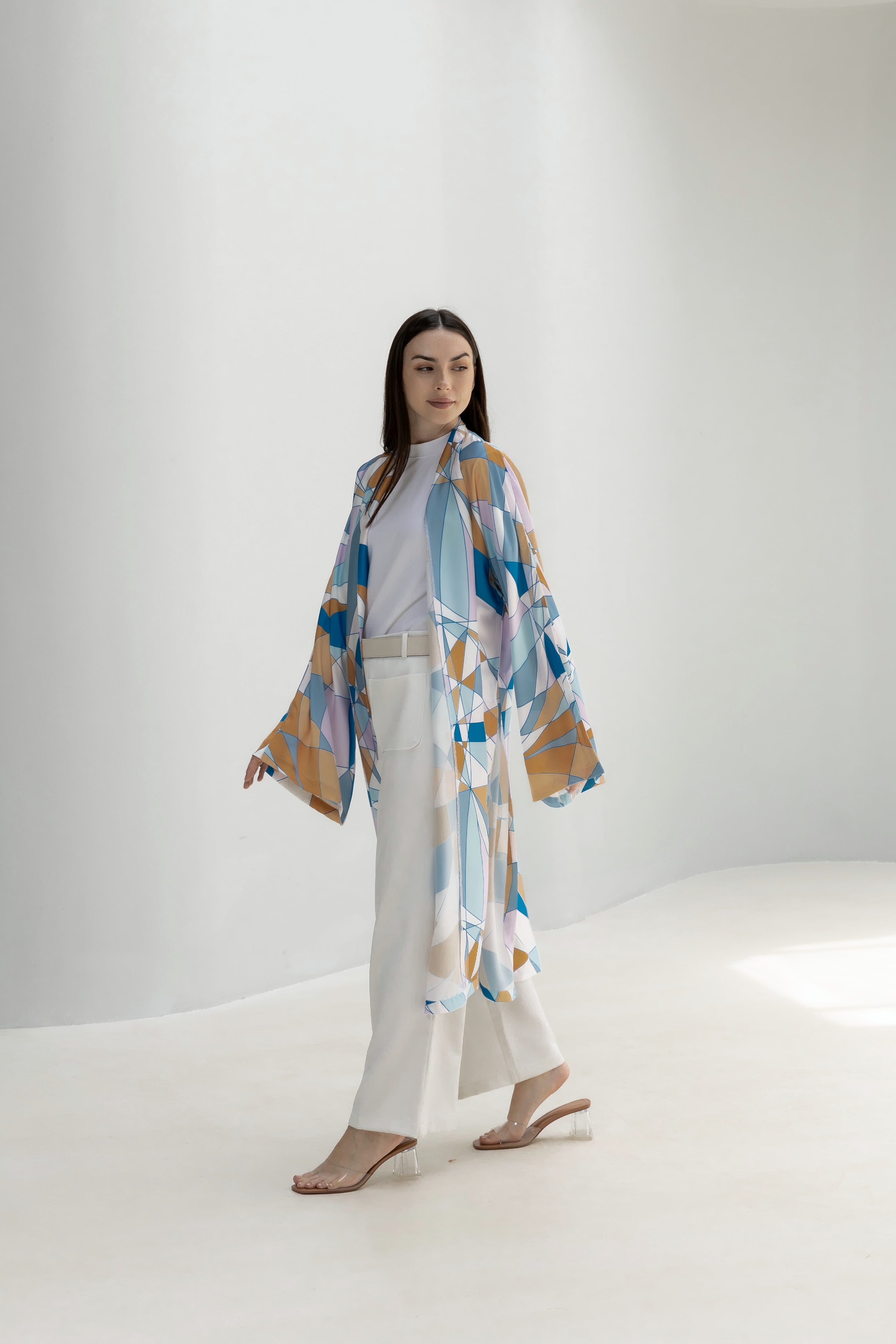 Printed Satin Silk Cardigan
