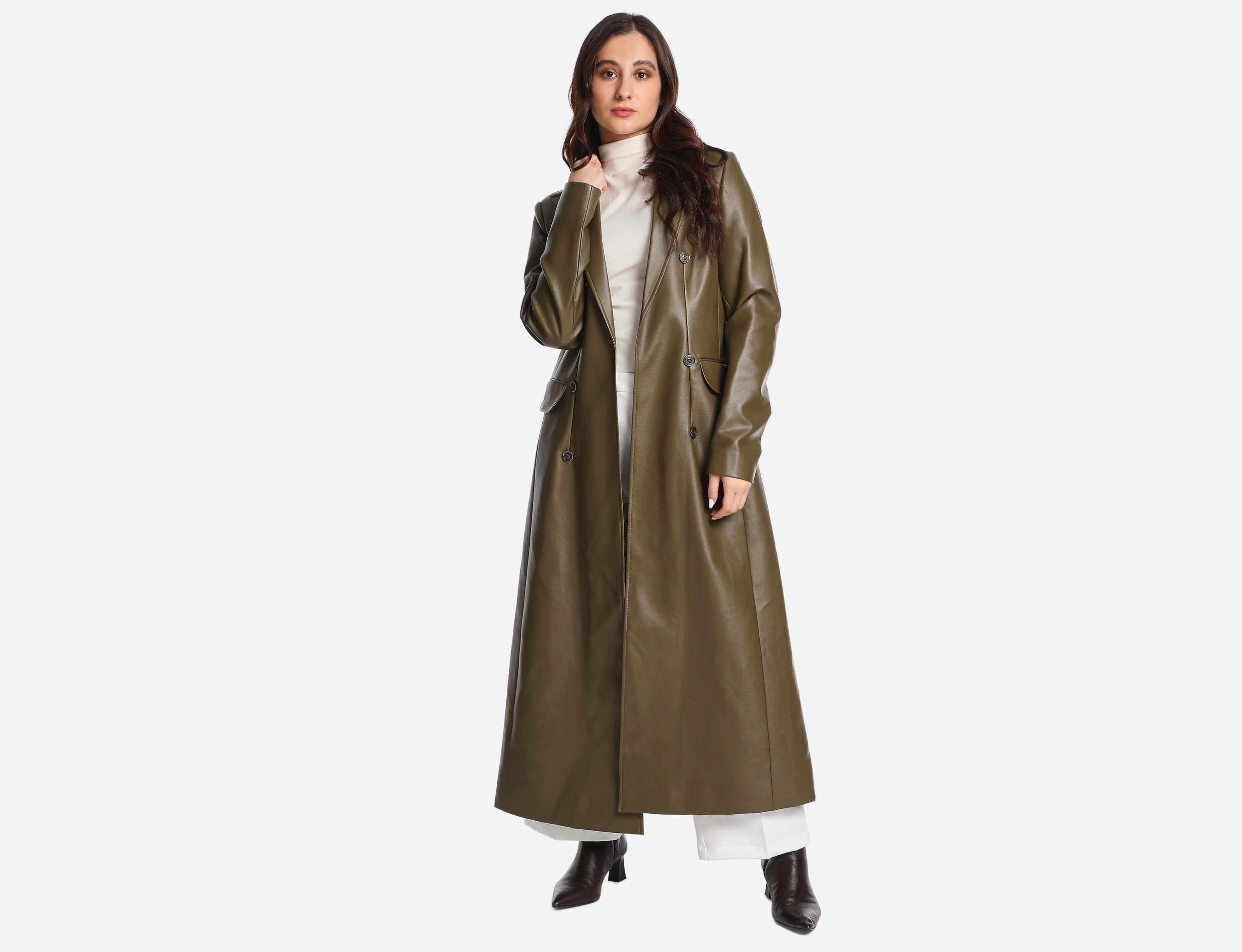 Faux Leather Coat