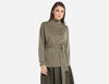 High neck Blouse with belt
