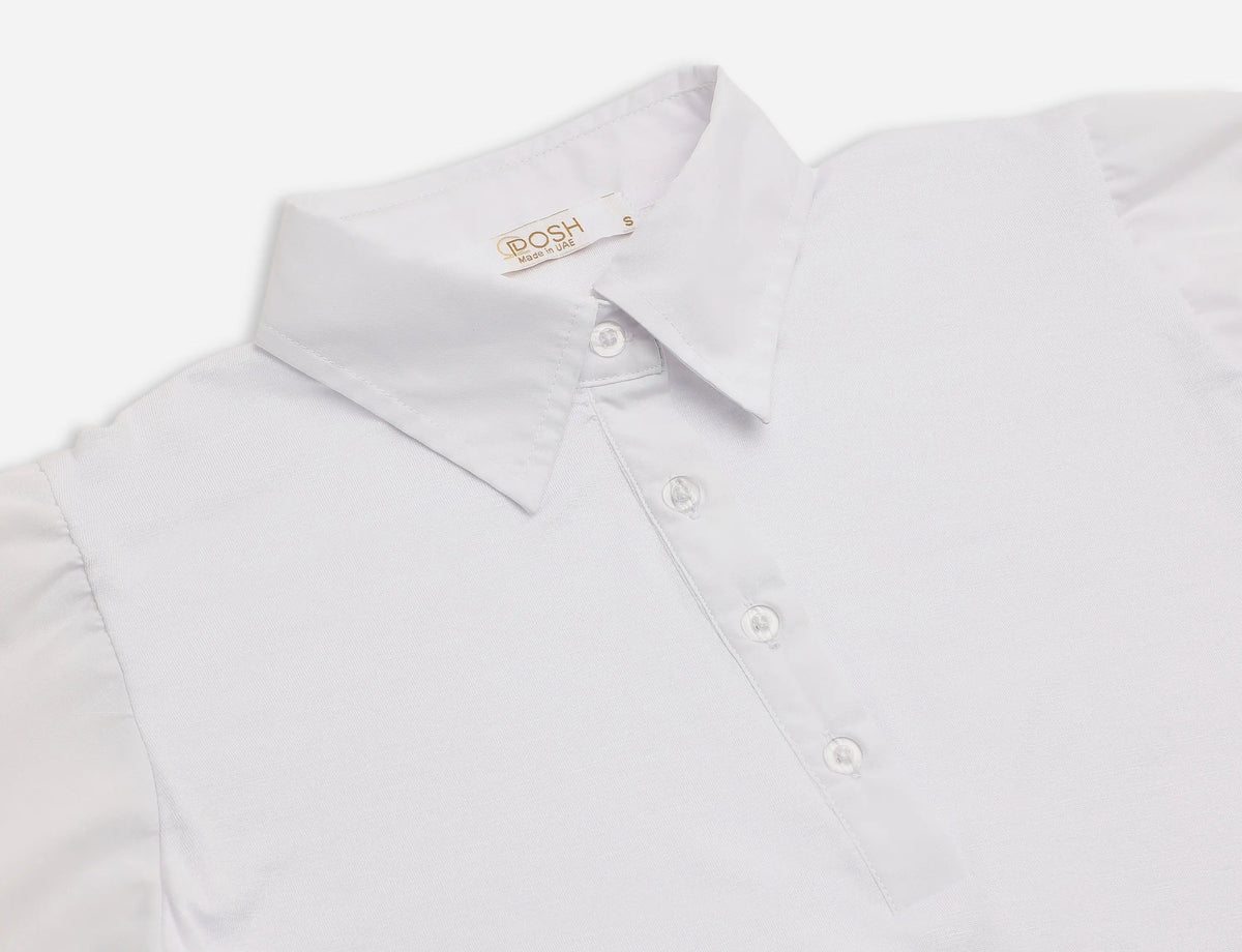 Collar top with shirt sleeves