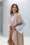 Drap collar sleeveless Long Cardigan