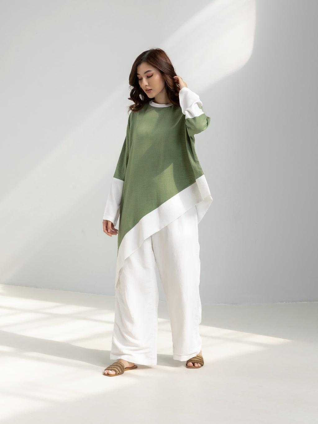 Asymmetric Linen Top