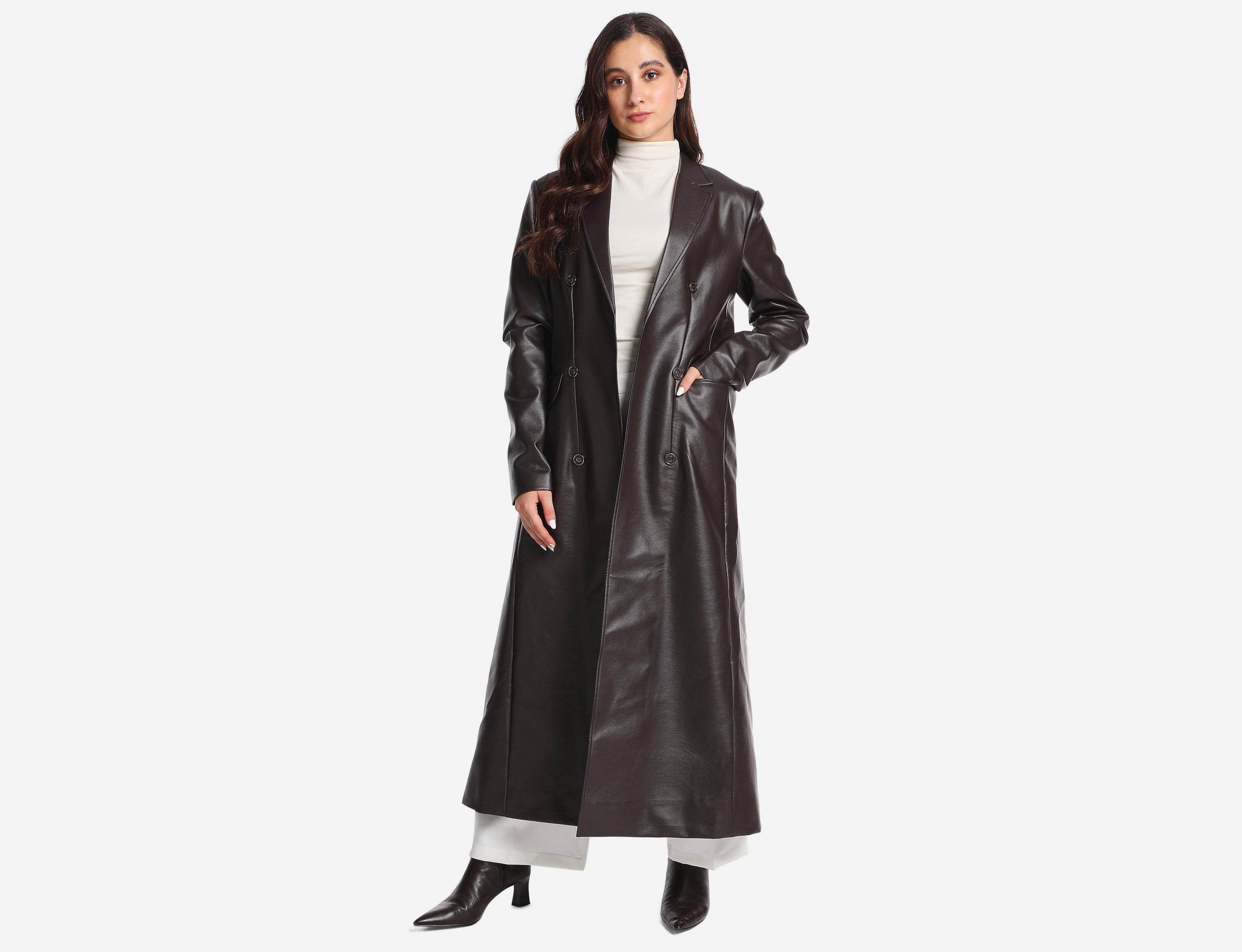 Faux Leather Coat