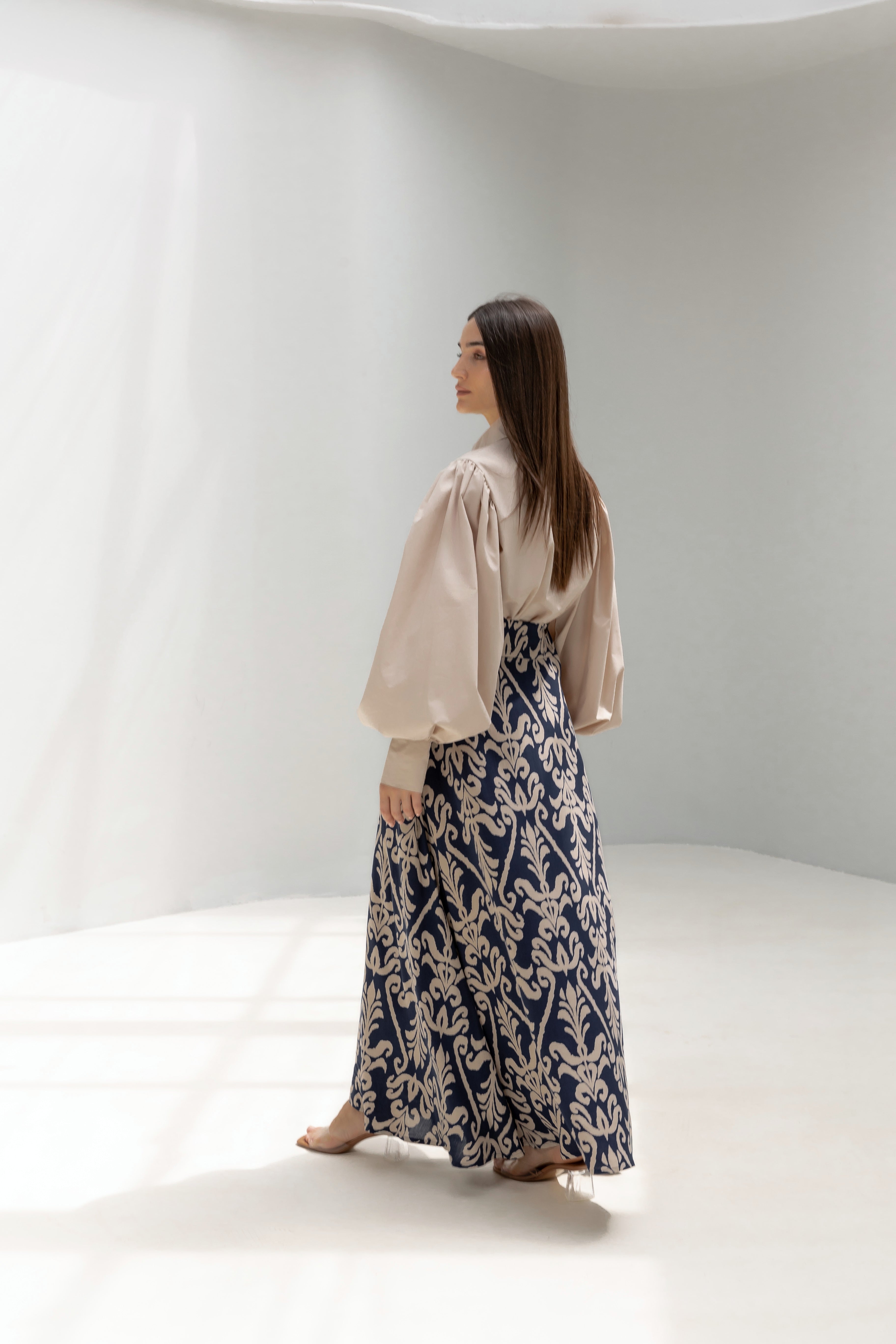 Maxi Flared Printed Skirt