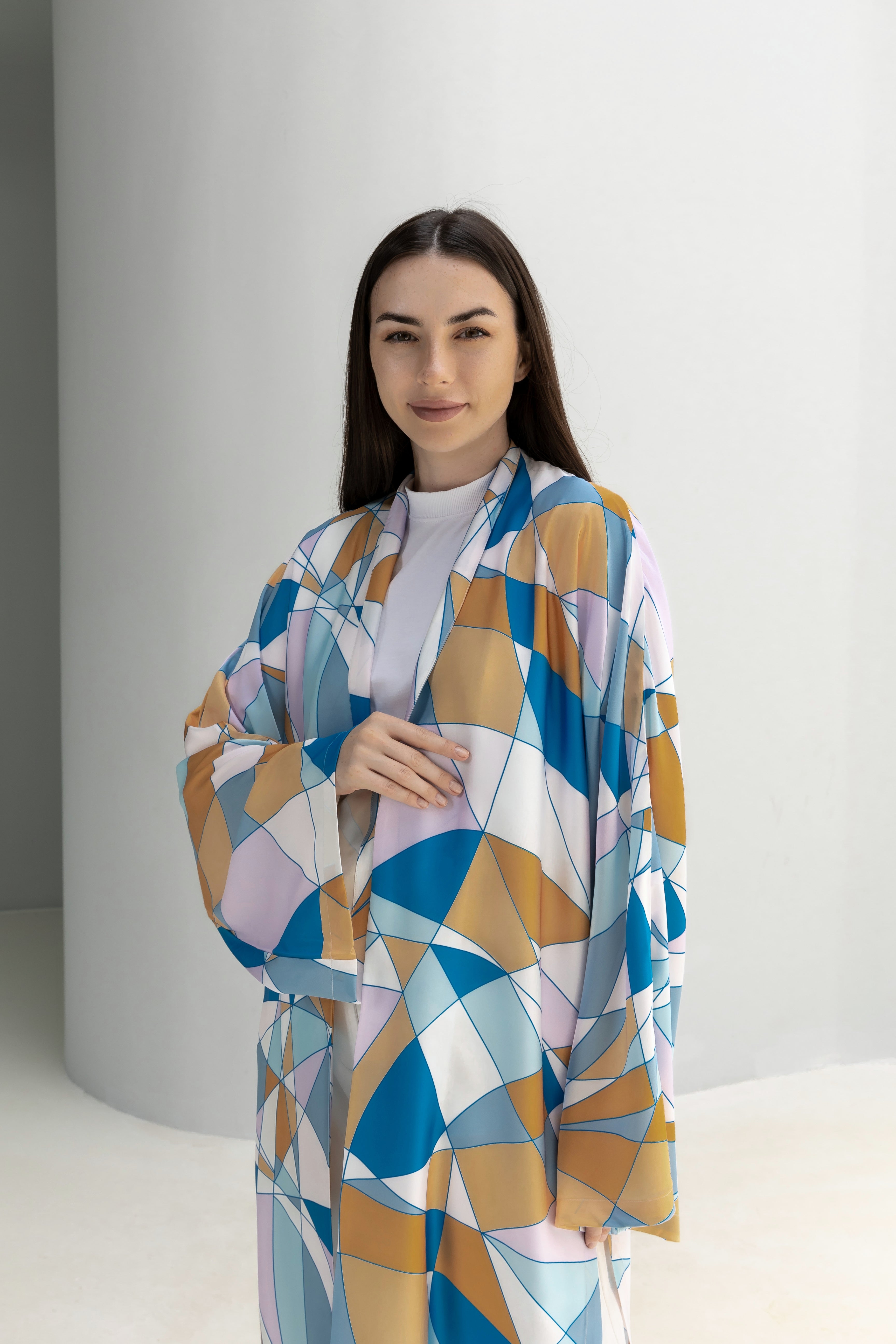 Printed Satin Silk Cardigan