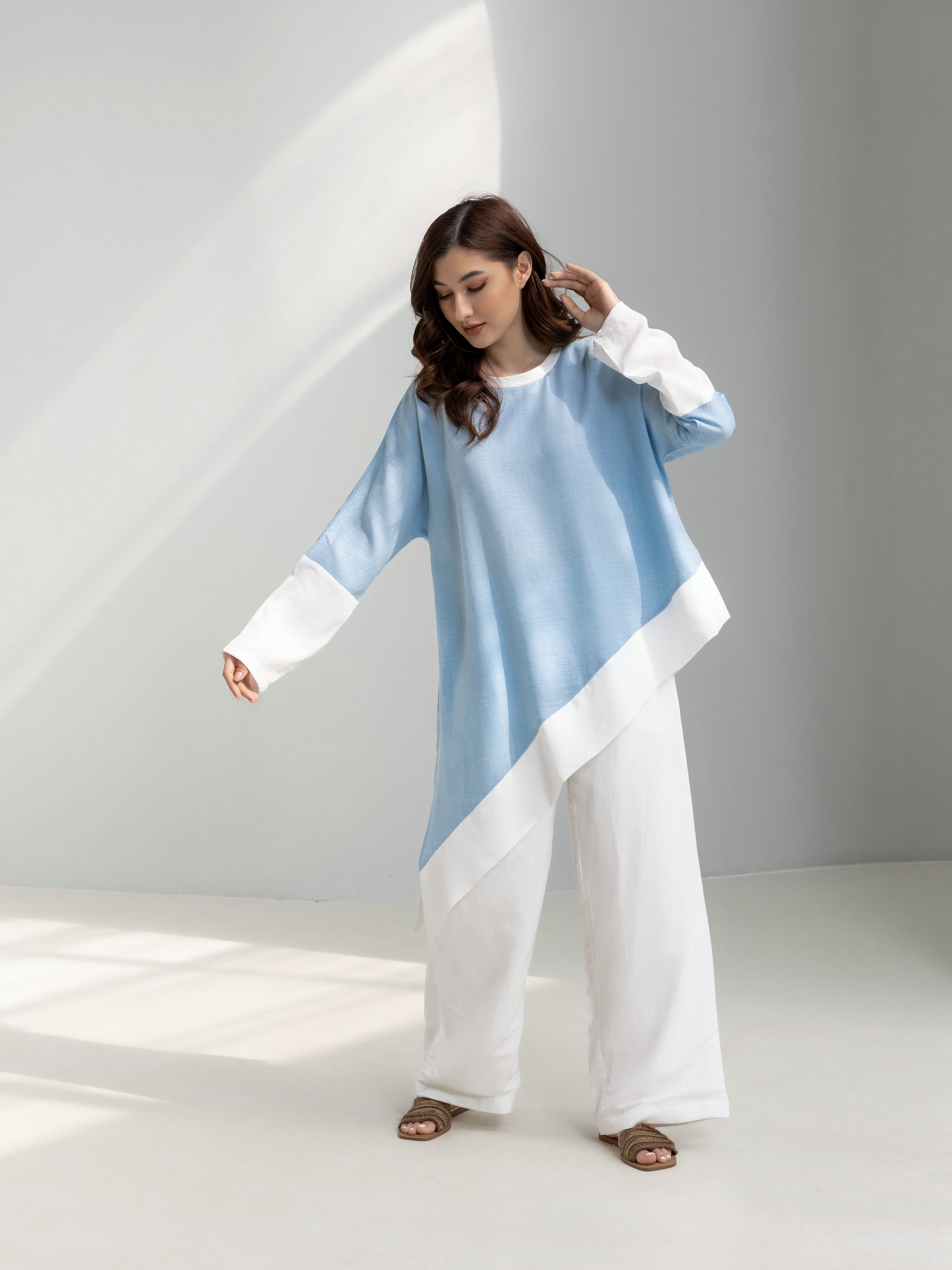 Asymmetric Linen Top