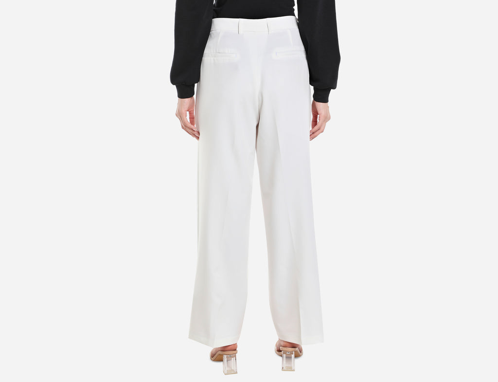 Straight-cut mid waist trousers