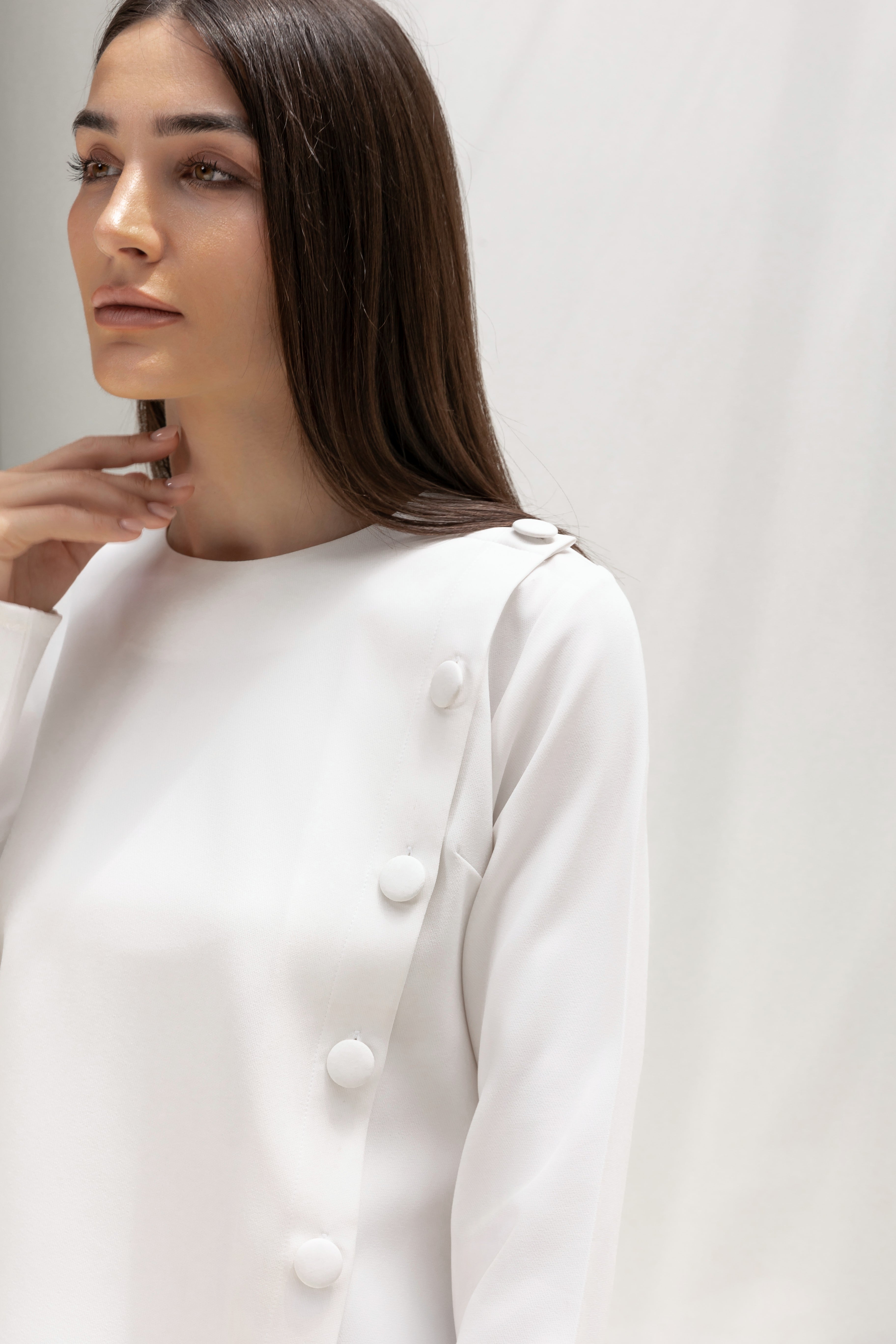 Buttoned Asymmetric Blouse