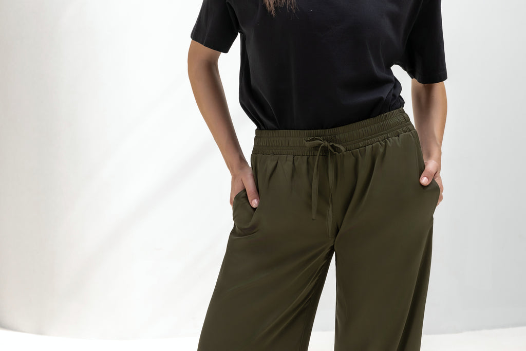 Mid-waist Flowing Silk Trousers