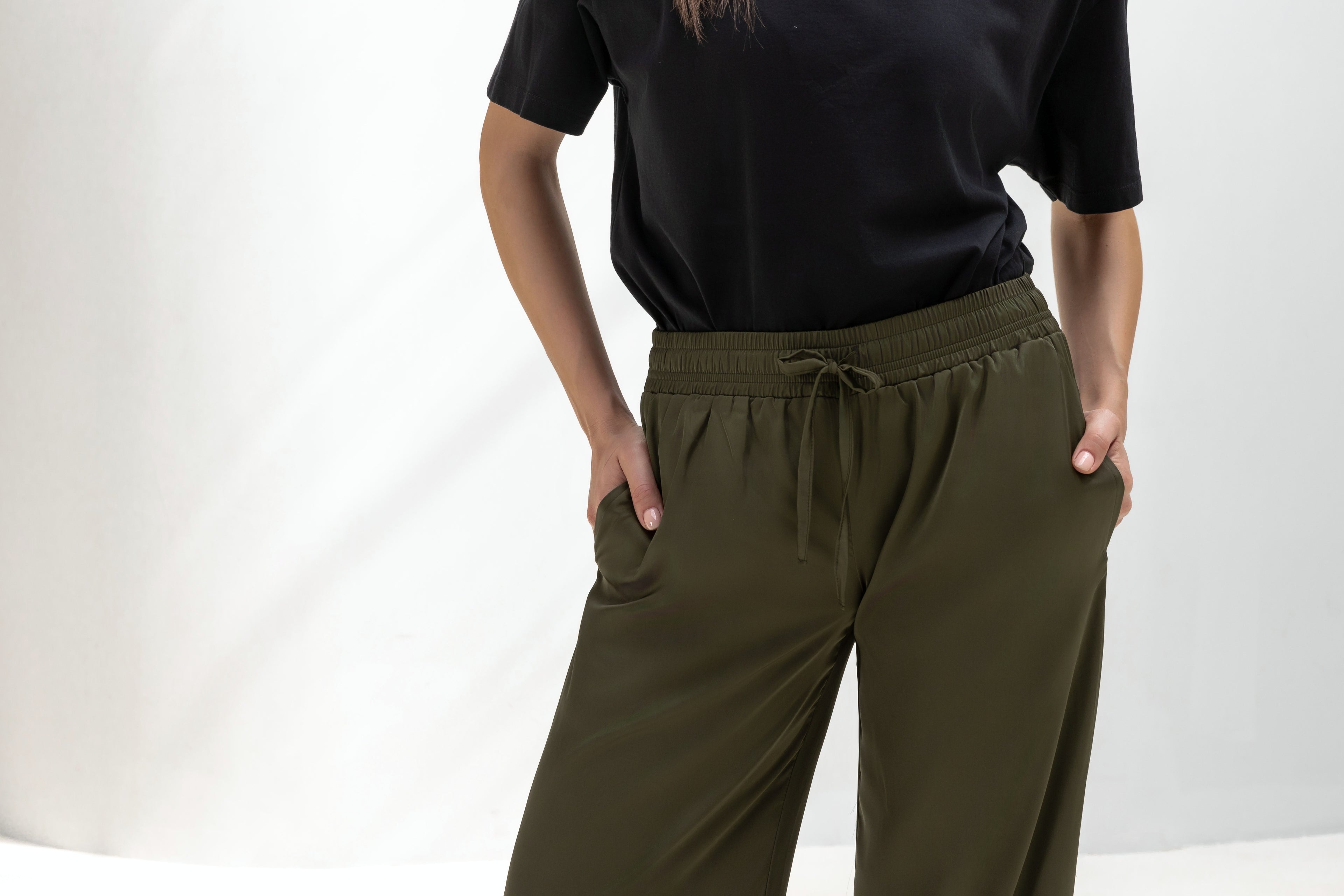 Mid-waist Flowing Silk Trousers