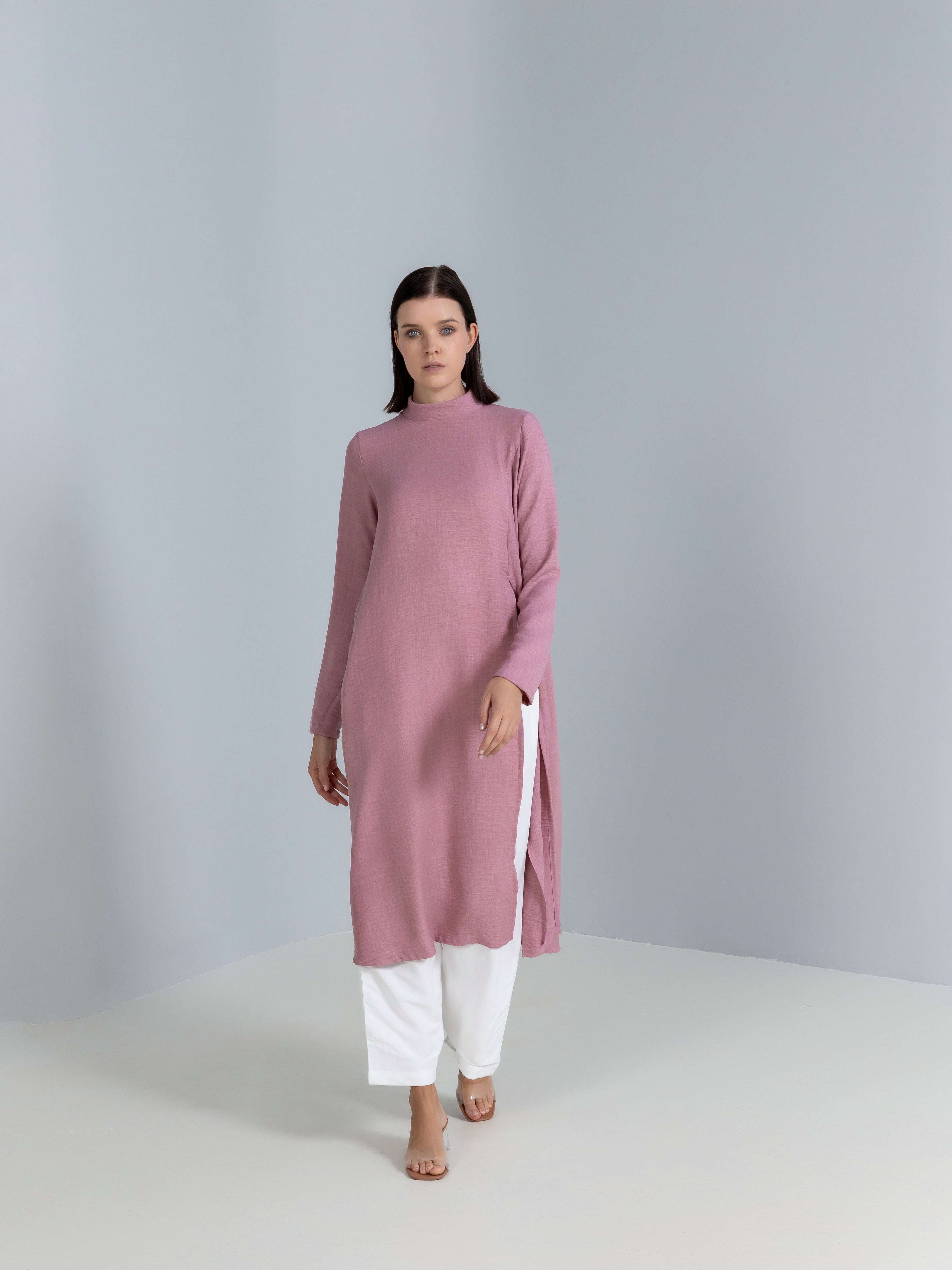 High-Slit Linen Top