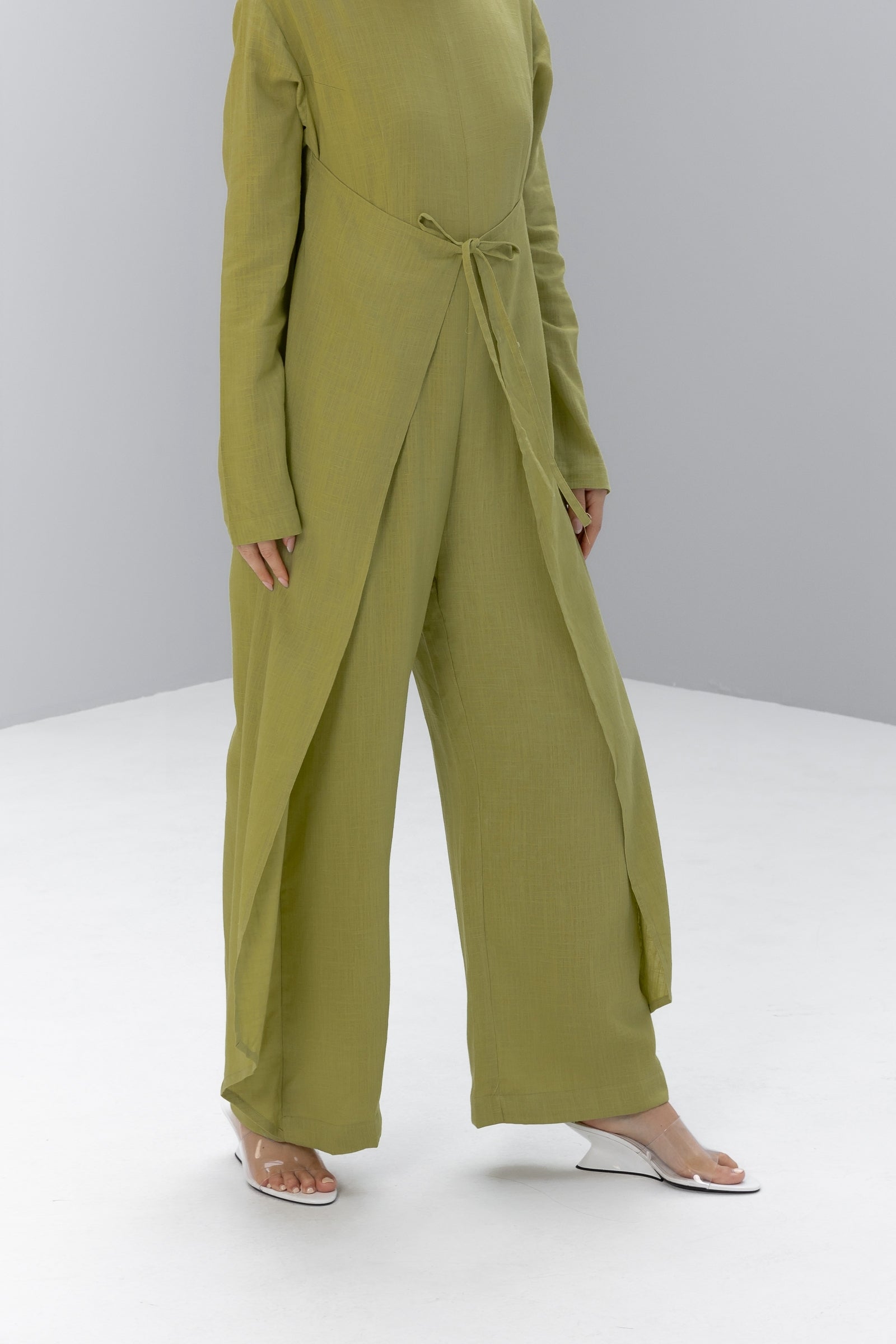 Linen Front Wrapped Jumpsuit