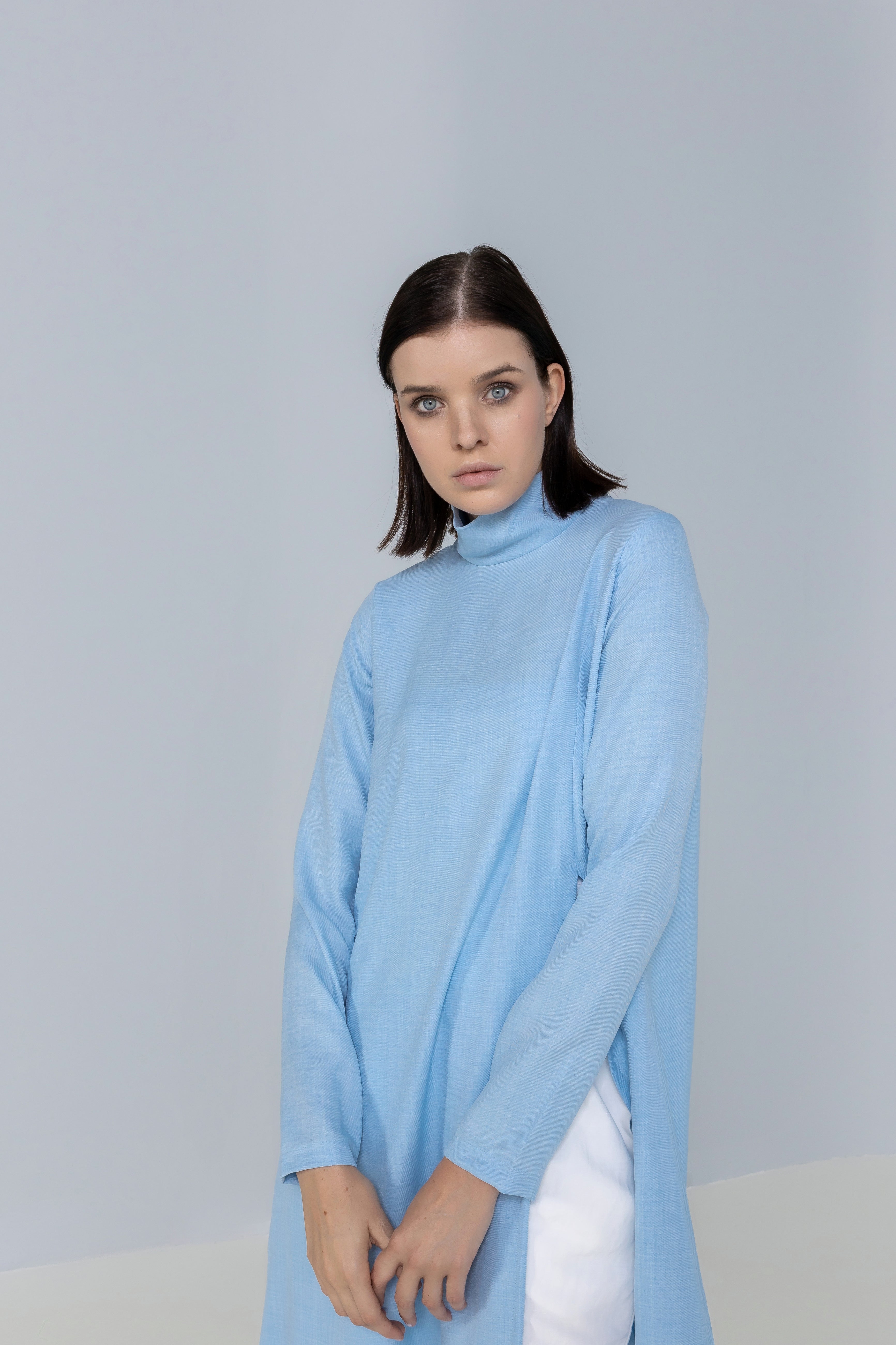 High-Slit Linen Top