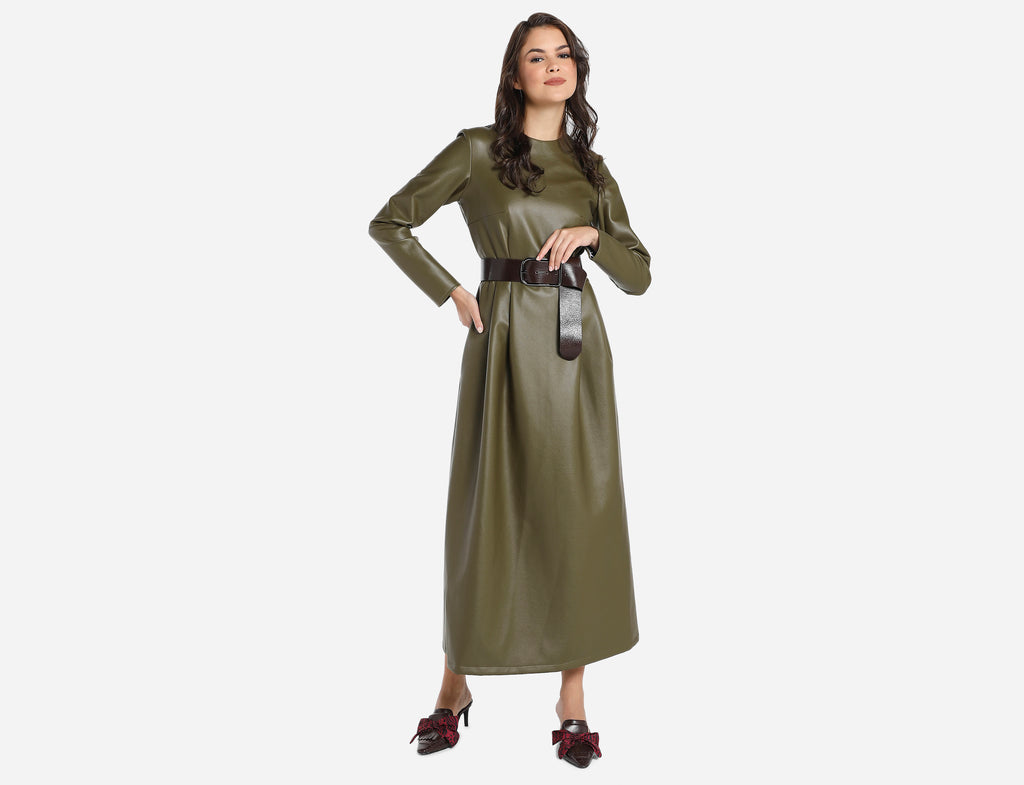 Faux Leather Dress